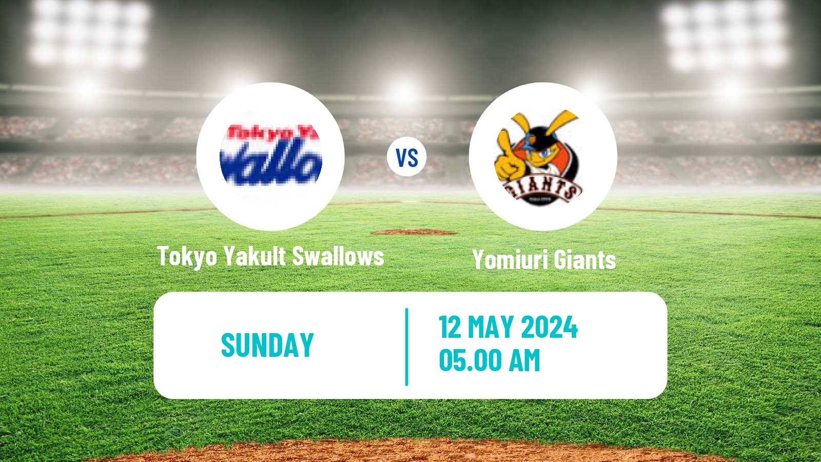 Baseball NPB Tokyo Yakult Swallows - Yomiuri Giants