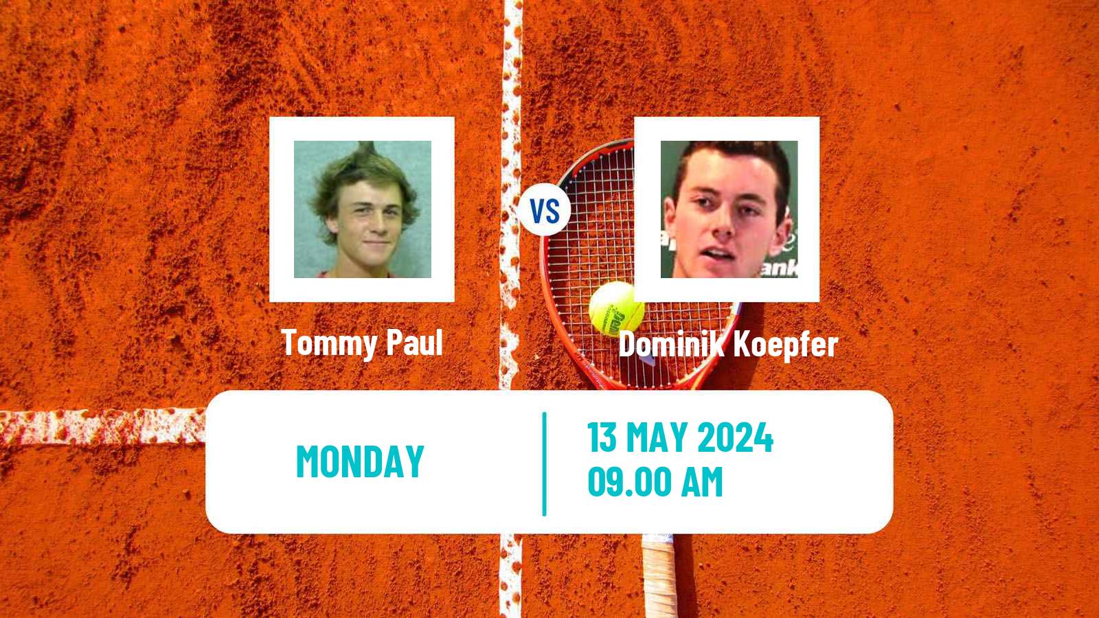 Tennis ATP Roma Tommy Paul - Dominik Koepfer