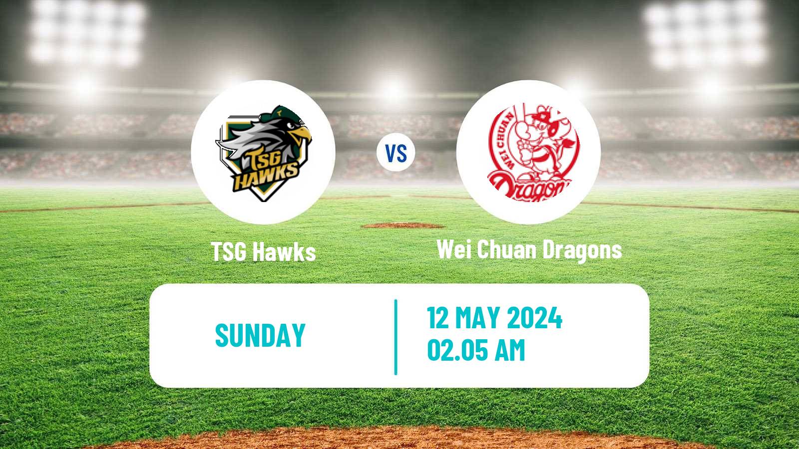 Baseball Taiwan CPBL TSG Hawks - Wei Chuan Dragons