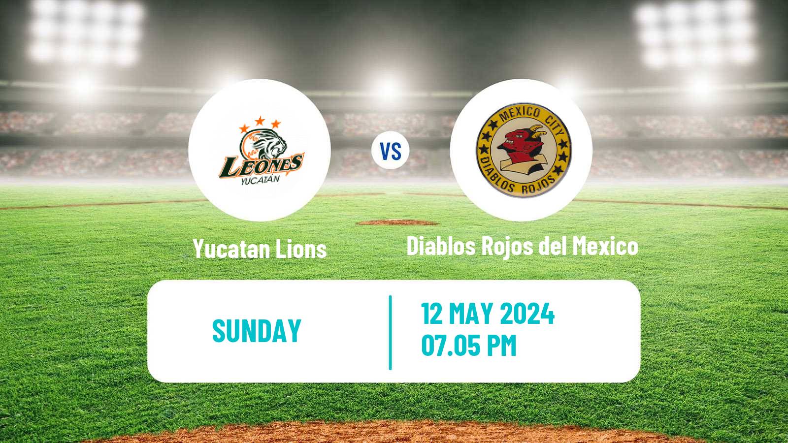 Baseball LMB Yucatan Lions - Diablos Rojos del Mexico
