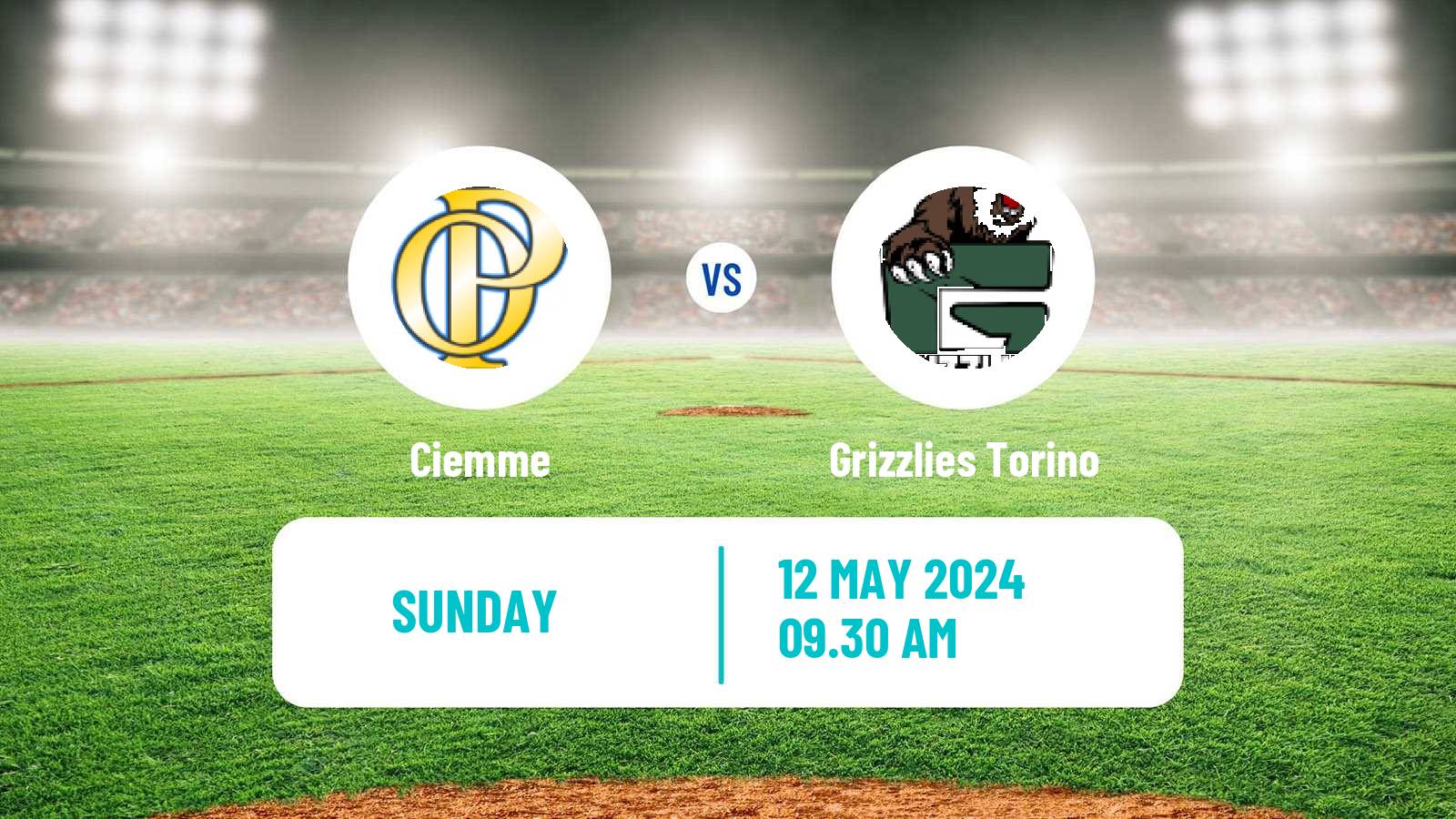 Baseball Italian Serie A1 Baseball Ciemme - Grizzlies Torino