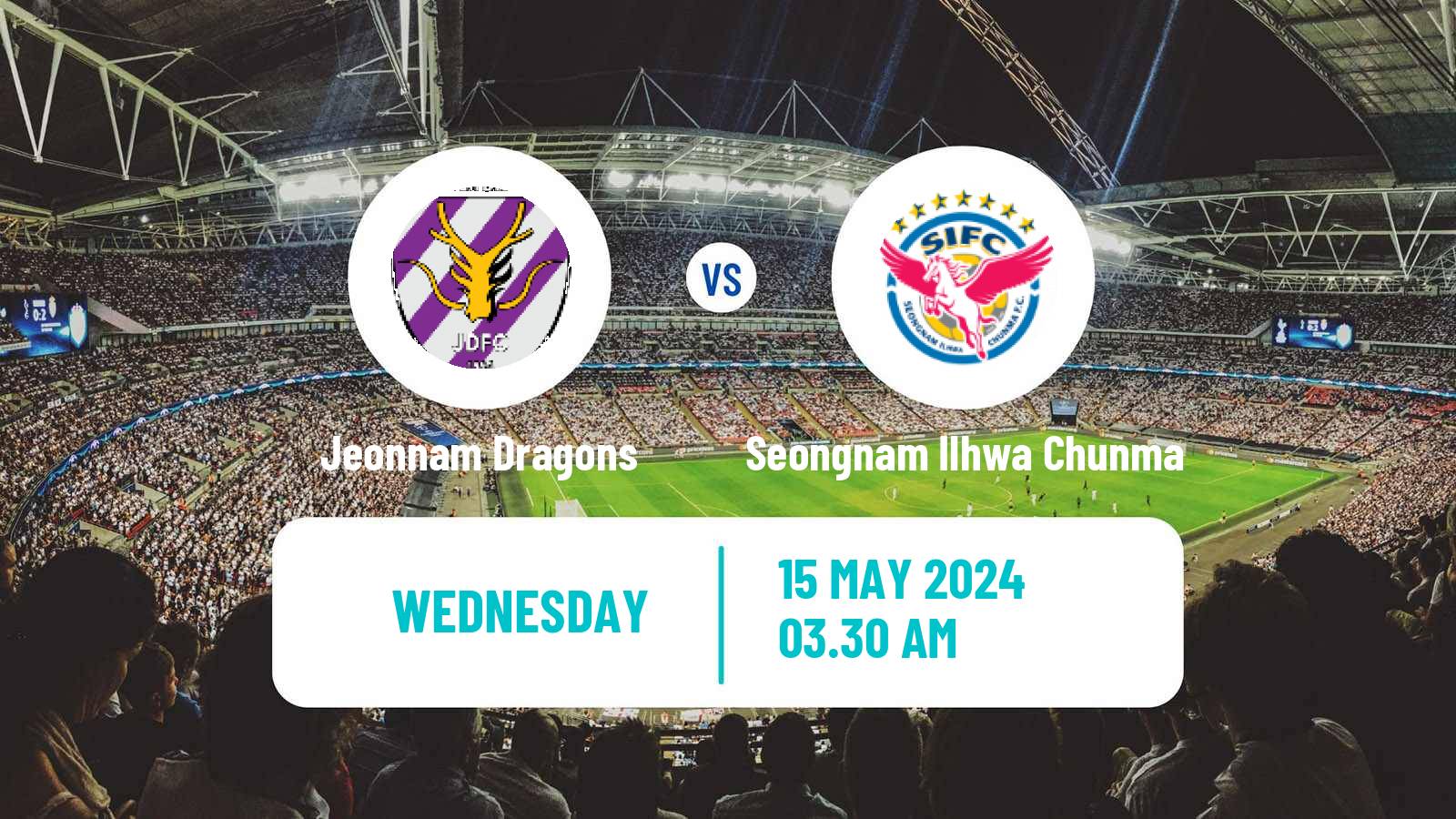 Soccer South Korean K-League 2 Jeonnam Dragons - Seongnam Ilhwa Chunma