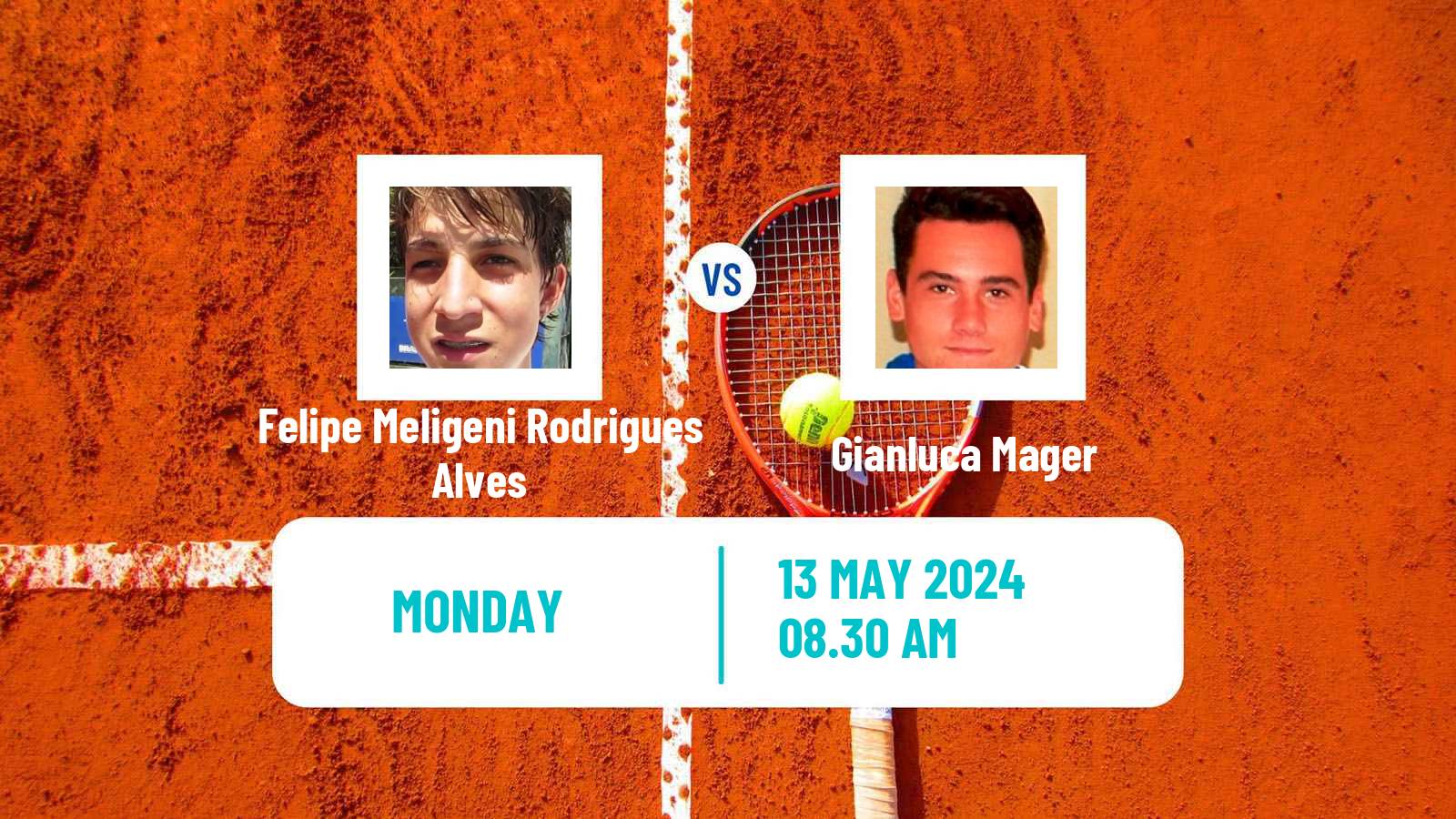 Tennis Turin 2 Challenger Men Felipe Meligeni Rodrigues Alves - Gianluca Mager