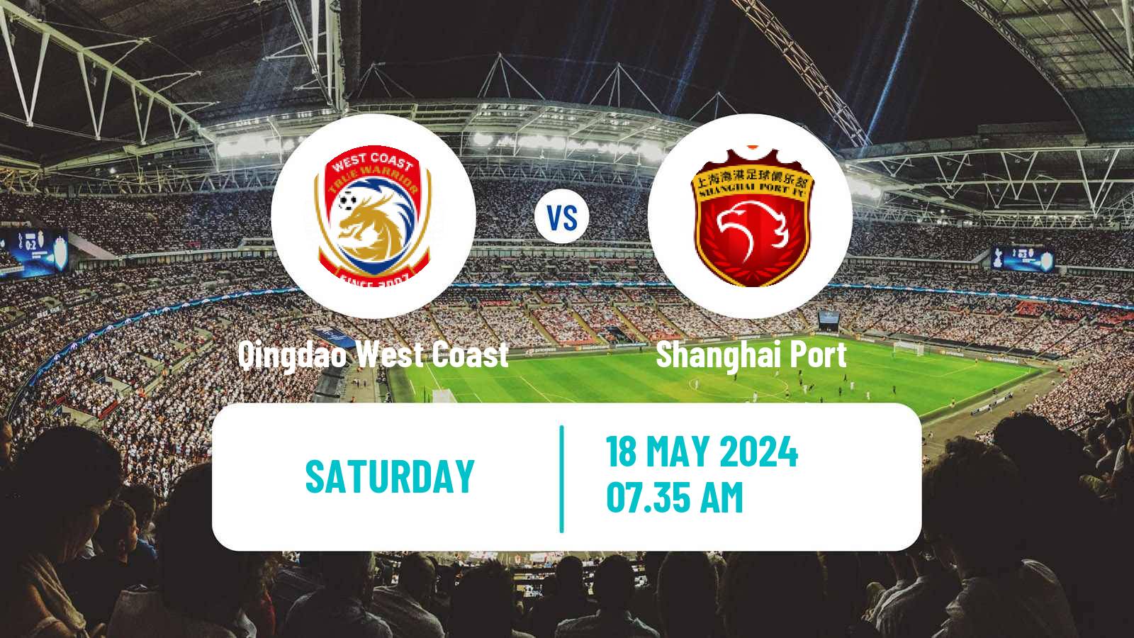 Soccer Chinese Super League Qingdao West Coast - Shanghai Port