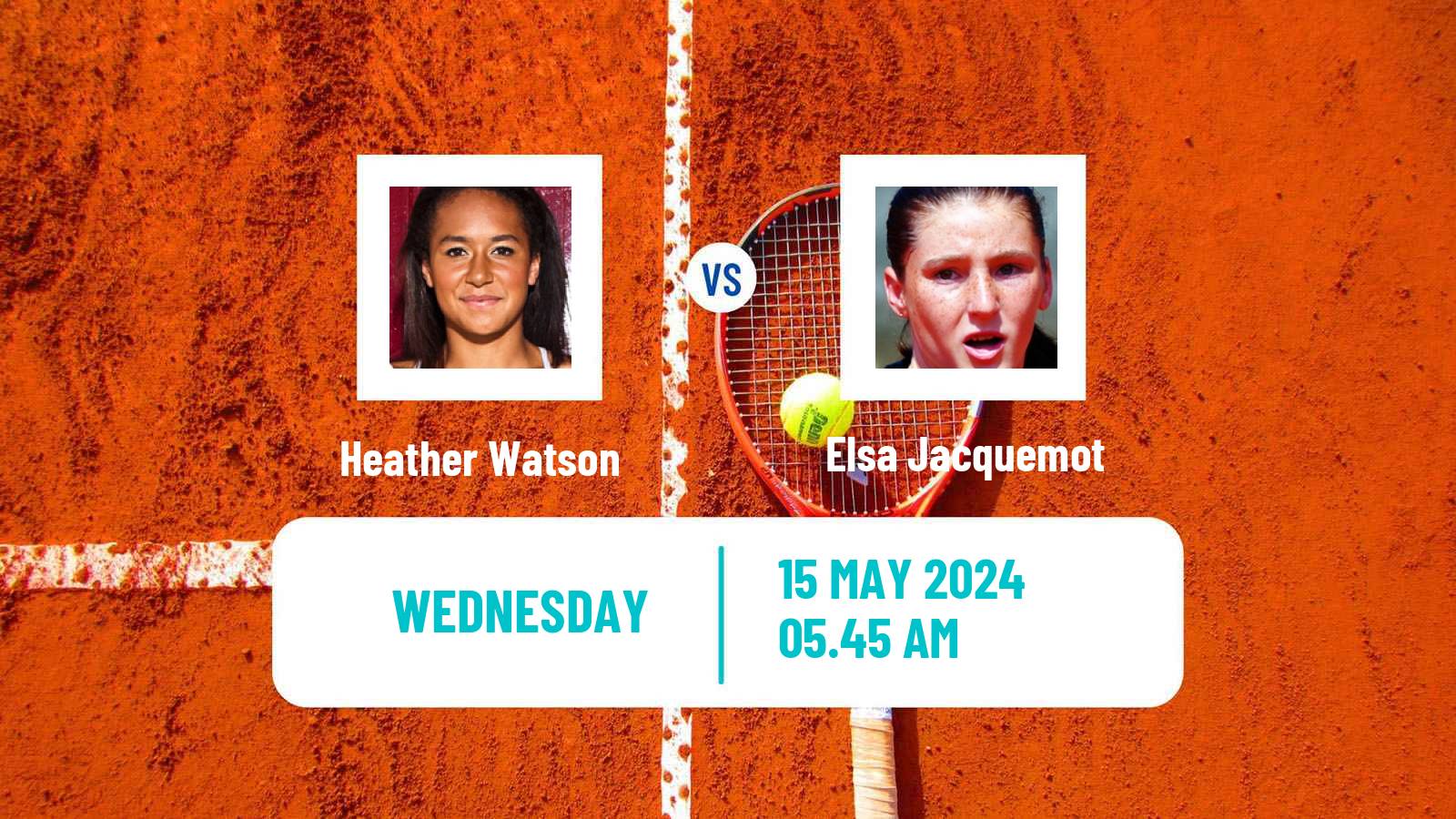 Tennis Paris Challenger Women Heather Watson - Elsa Jacquemot