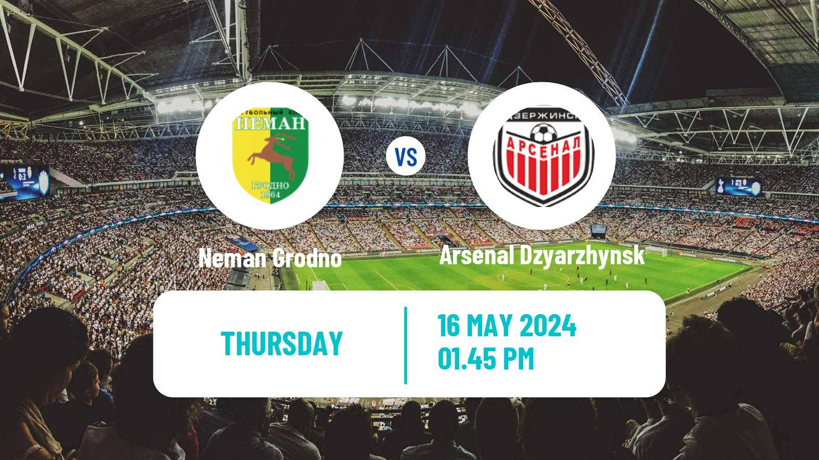Soccer Belarusian Vysshaya Liga Neman Grodno - Arsenal Dzyarzhynsk