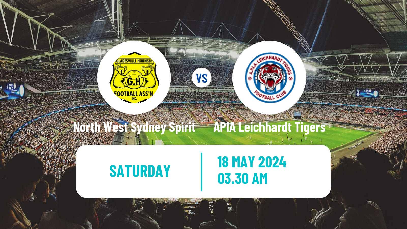 Soccer Australian NPL NSW North West Sydney Spirit - APIA Leichhardt Tigers