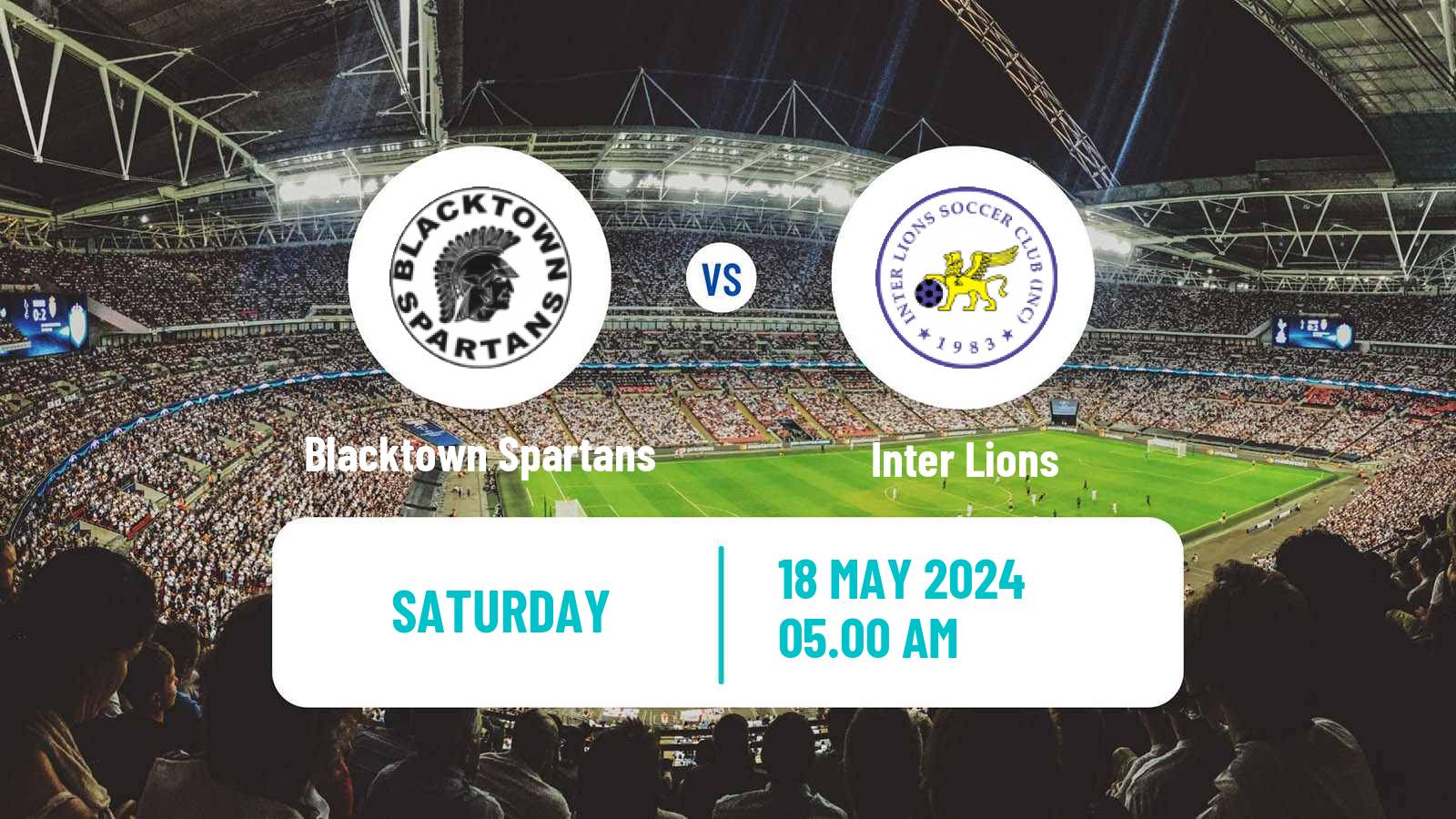 Soccer Australian NSW League One Blacktown Spartans - Inter Lions