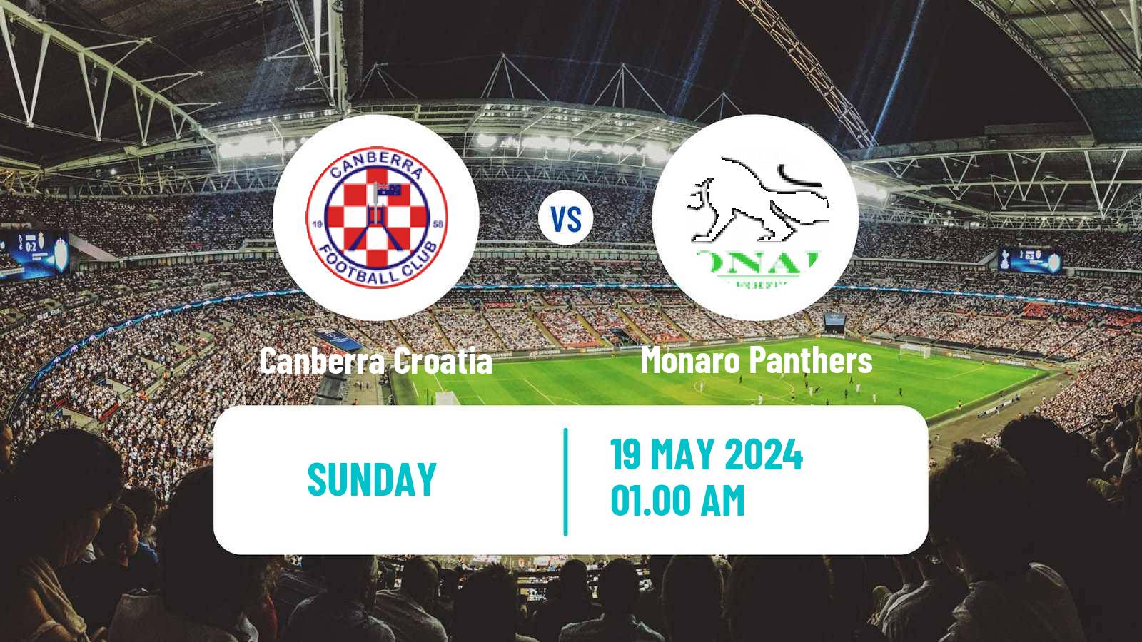Soccer Australian NPL ACT Canberra Croatia - Monaro Panthers