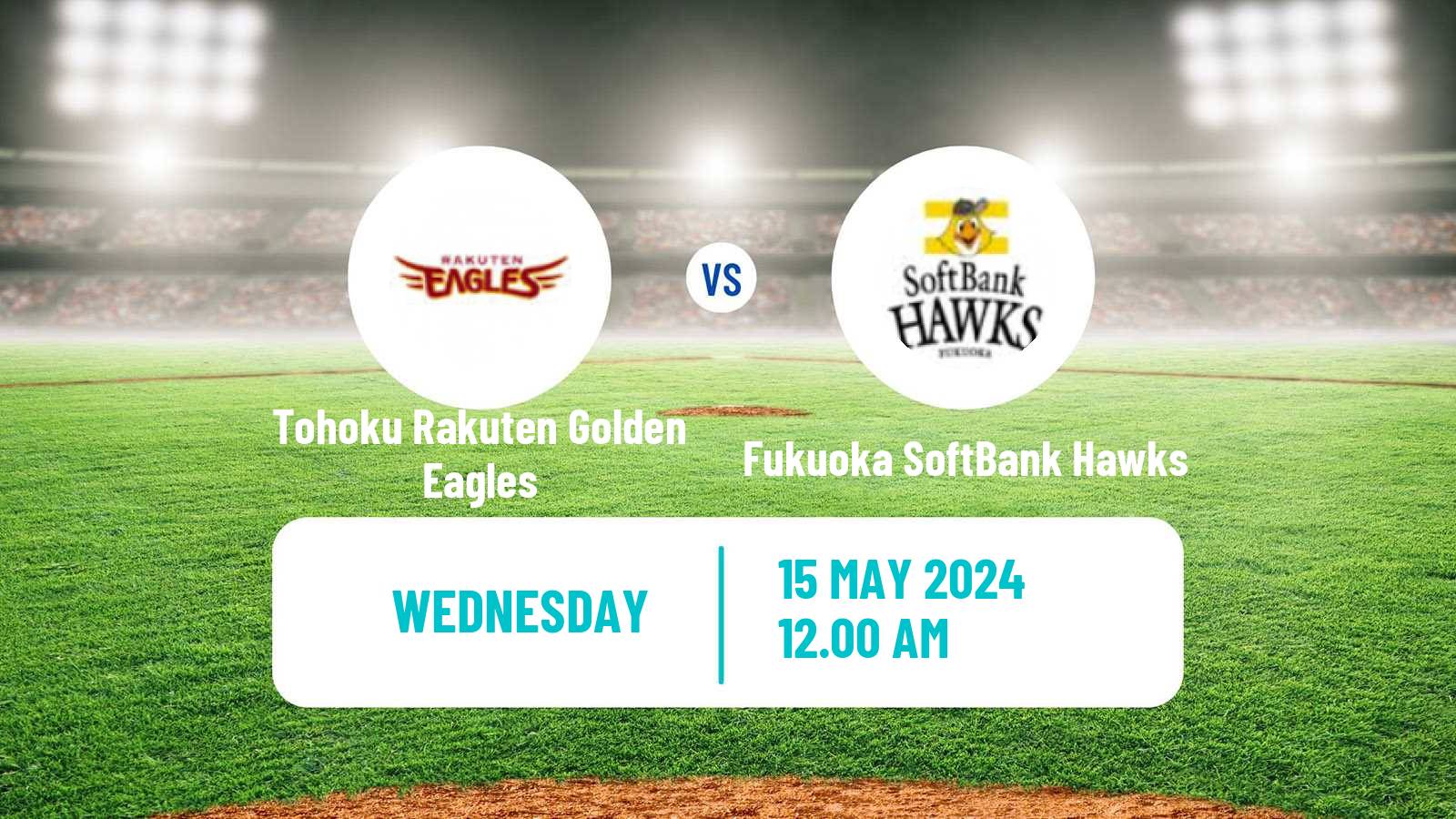 Baseball NPB Tohoku Rakuten Golden Eagles - Fukuoka SoftBank Hawks
