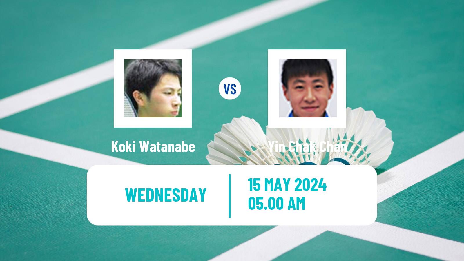 Badminton BWF World Tour Thailand Open Men Koki Watanabe - Yin Chak Chan