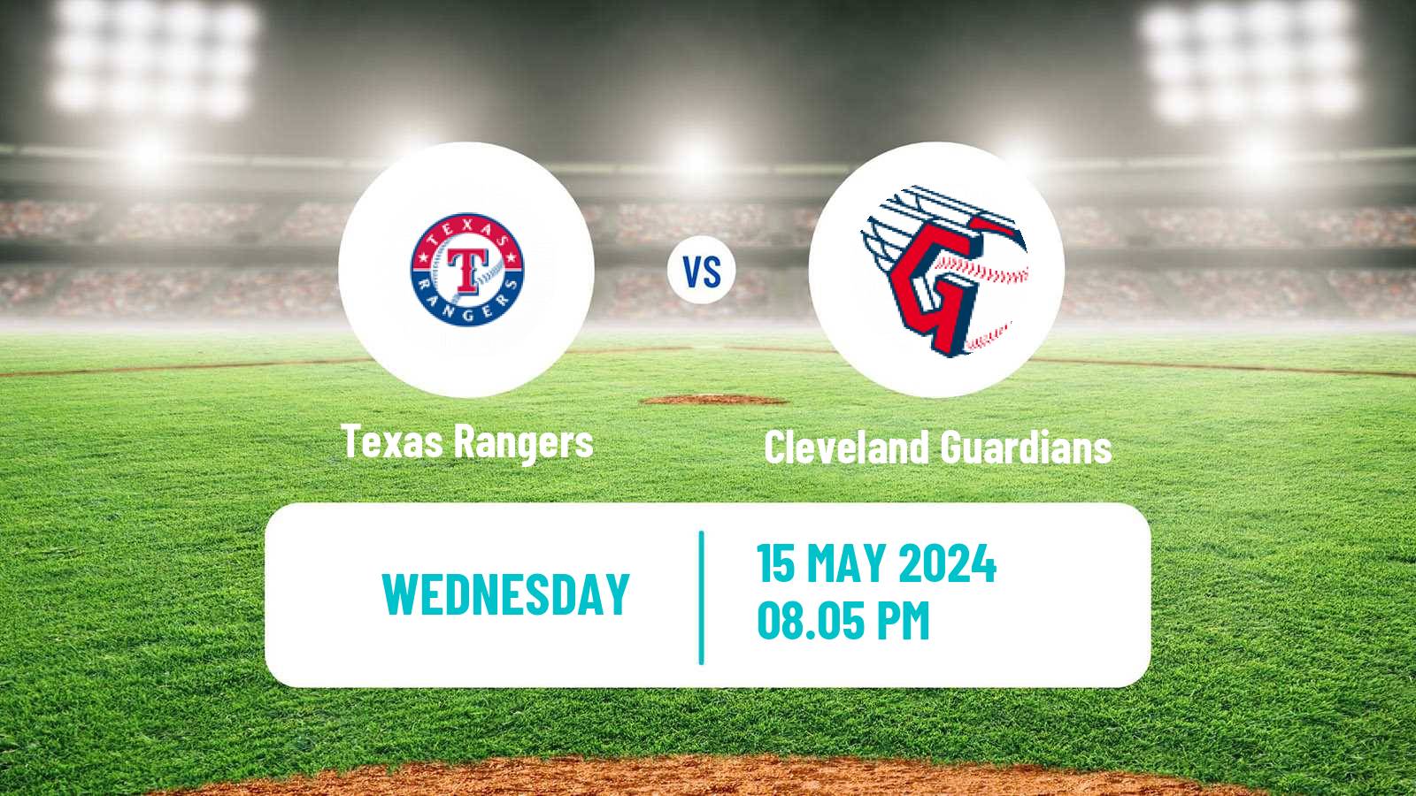 Baseball MLB Texas Rangers - Cleveland Guardians