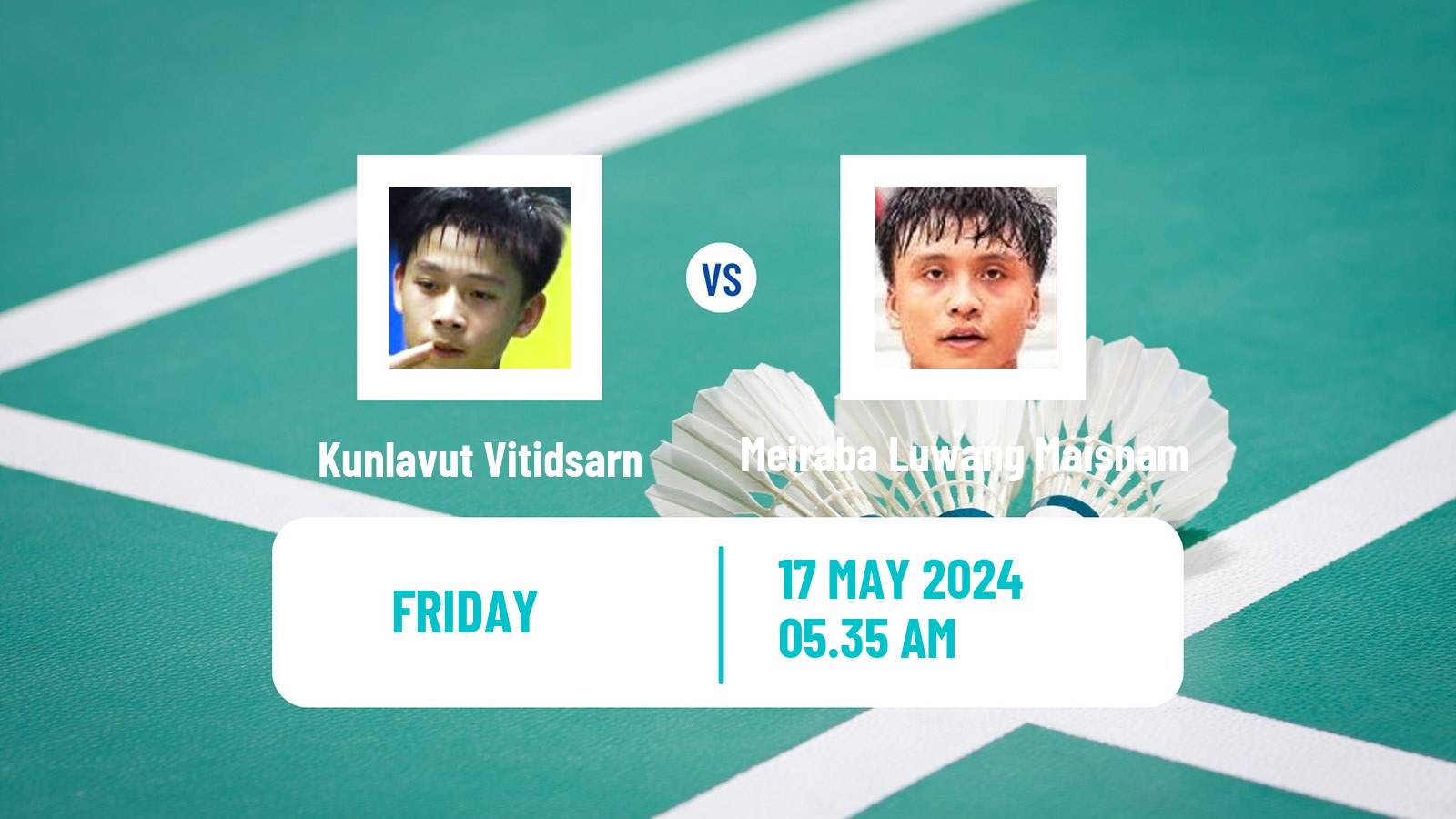 Badminton BWF World Tour Thailand Open Men Kunlavut Vitidsarn - Meiraba Luwang Maisnam