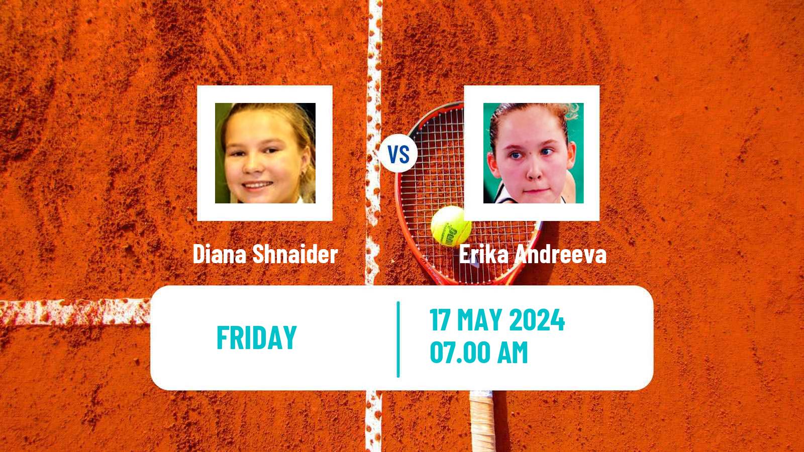 Tennis Paris Challenger Women Diana Shnaider - Erika Andreeva