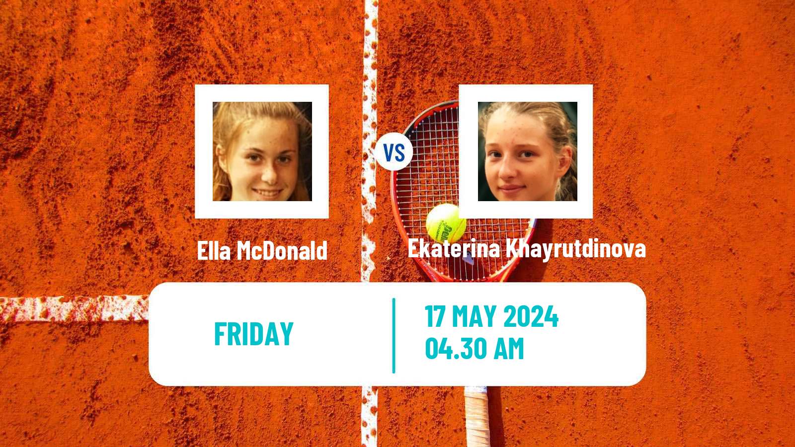 Tennis ITF W15 Monastir 18 Women Ella McDonald - Ekaterina Khayrutdinova