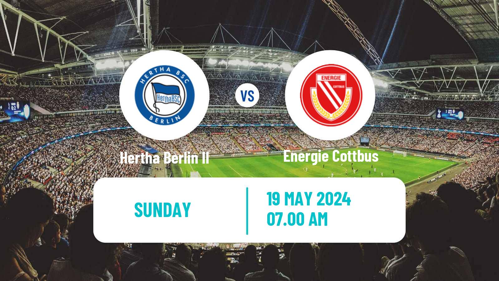 Soccer German Regionalliga Nordost Hertha Berlin II - Energie Cottbus