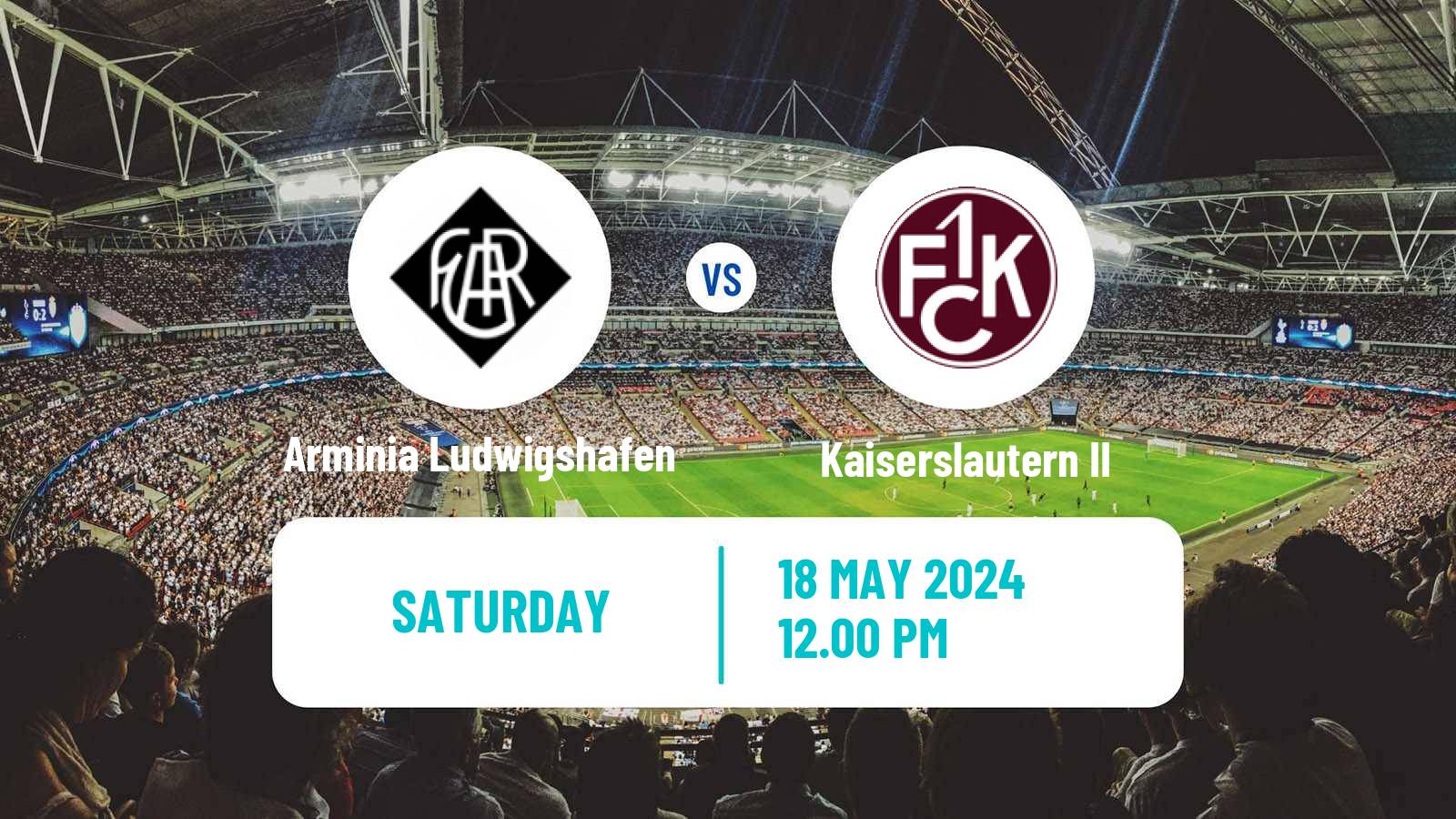 Soccer German Oberliga Rheinland-Pfalz/Saar Arminia Ludwigshafen - Kaiserslautern II