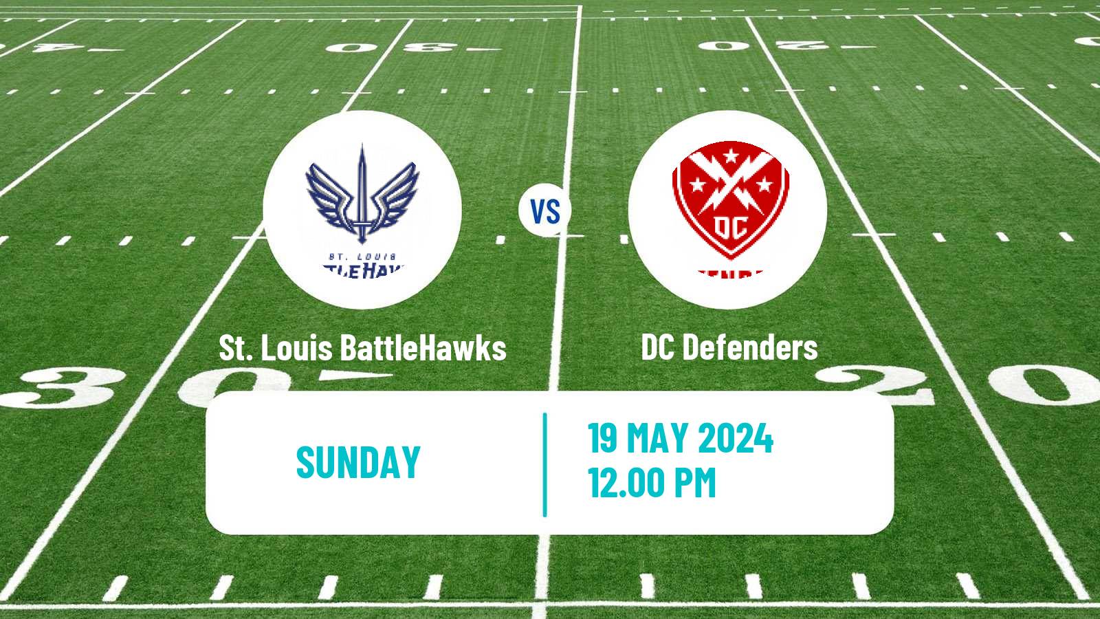 American football UFL St. Louis BattleHawks - DC Defenders