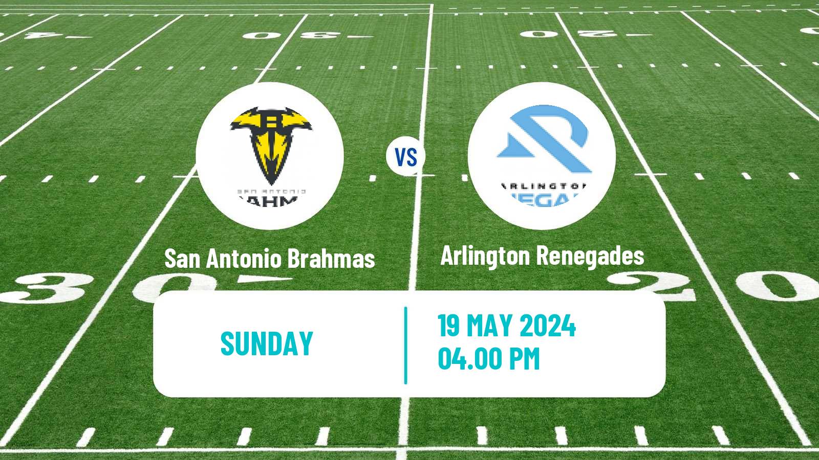 American football UFL San Antonio Brahmas - Arlington Renegades