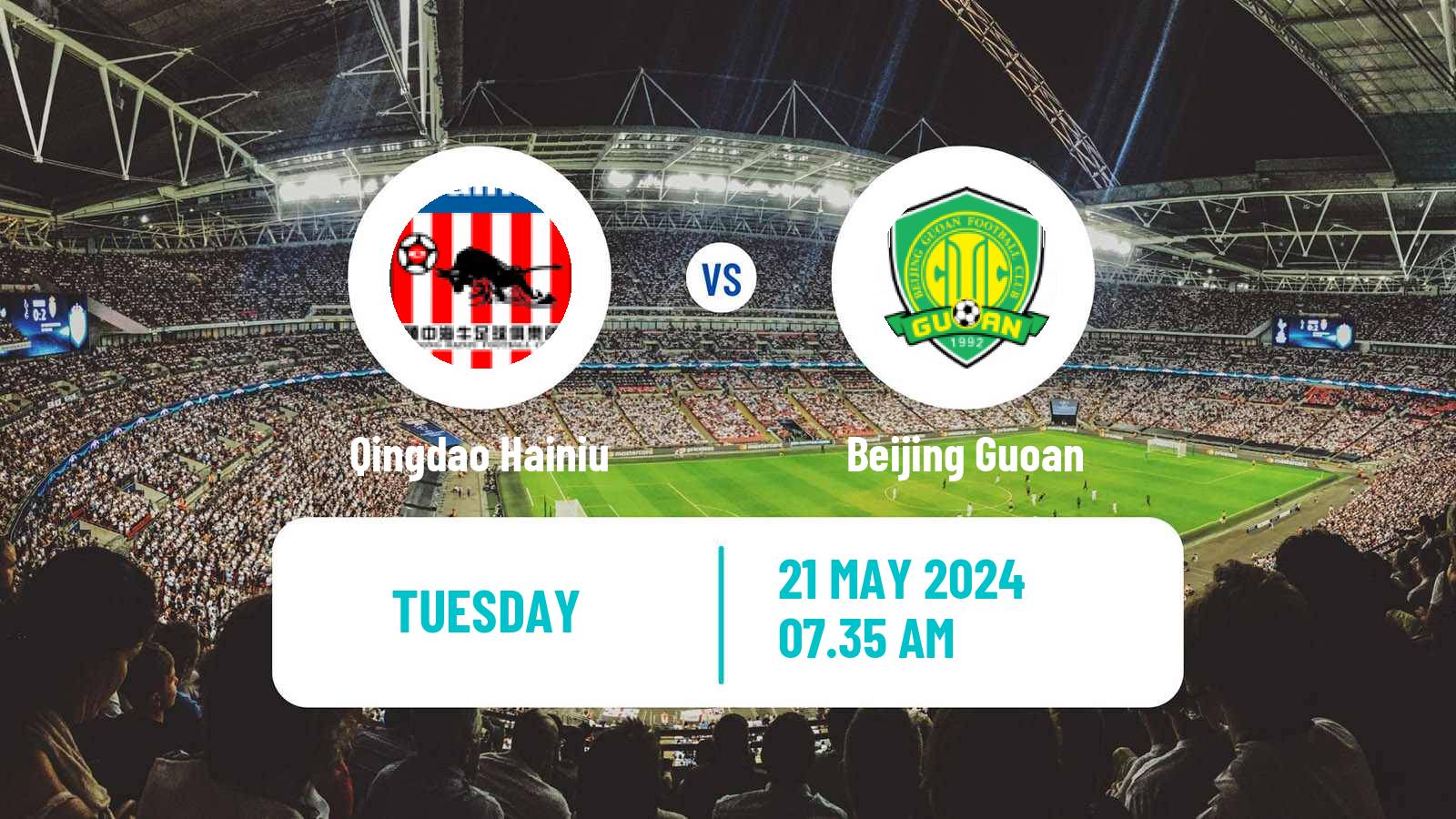 Soccer Chinese Super League Qingdao Hainiu - Beijing Guoan