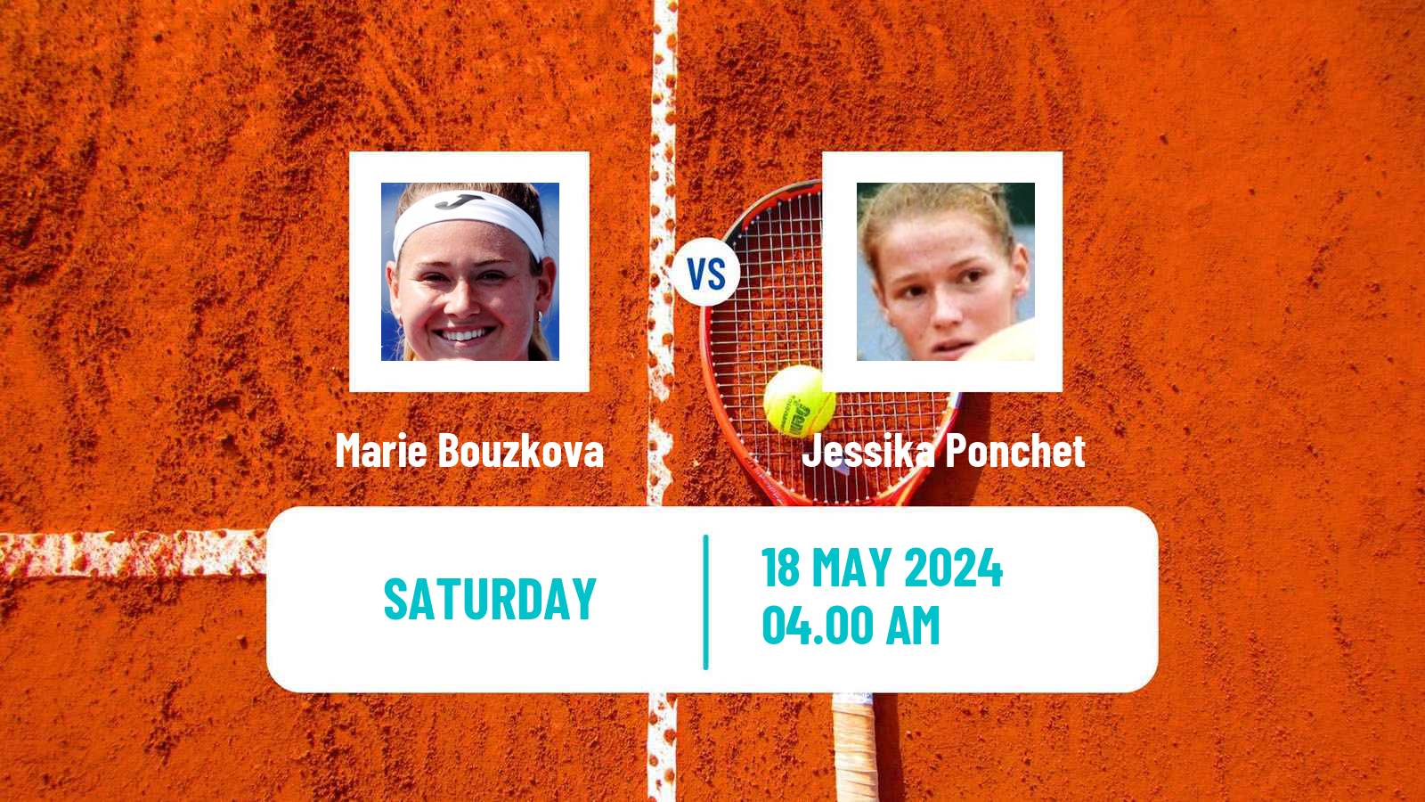 Tennis WTA Strasbourg Marie Bouzkova - Jessika Ponchet