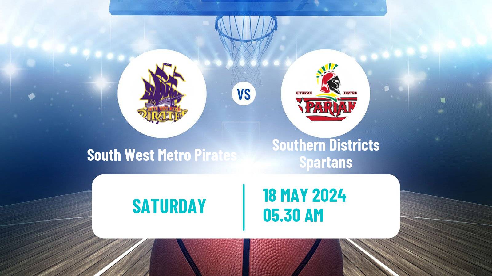Basketball Australian NBL1 North South West Metro Pirates - Southern Districts Spartans