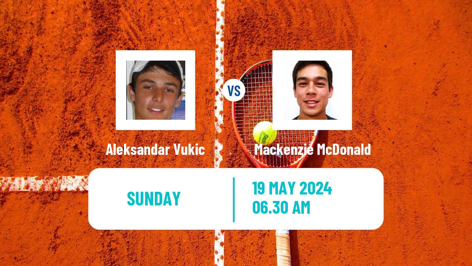 Tennis ATP Lyon Aleksandar Vukic - Mackenzie McDonald