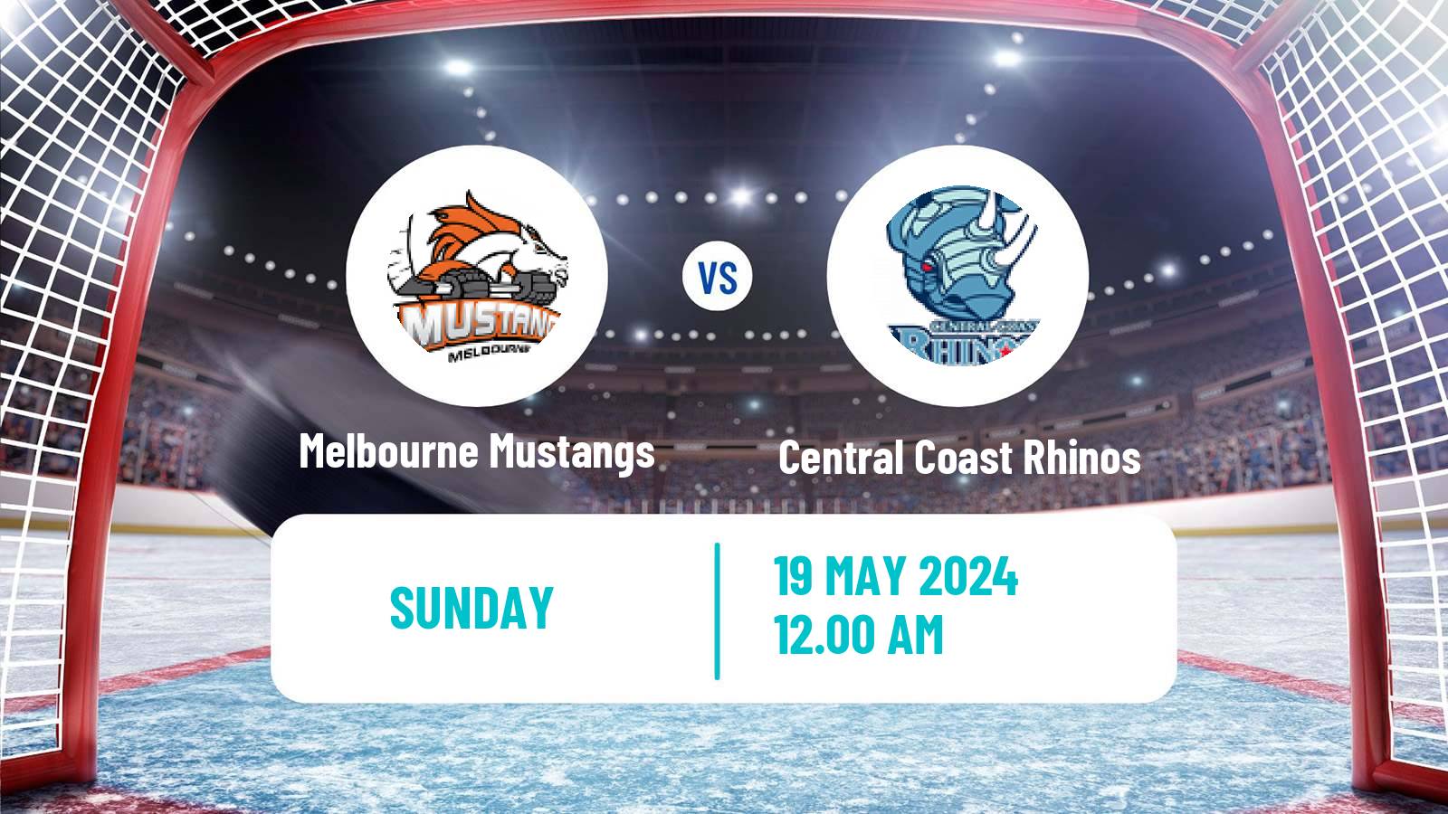 Hockey Australian Ice Hockey League Melbourne Mustangs - Central Coast Rhinos