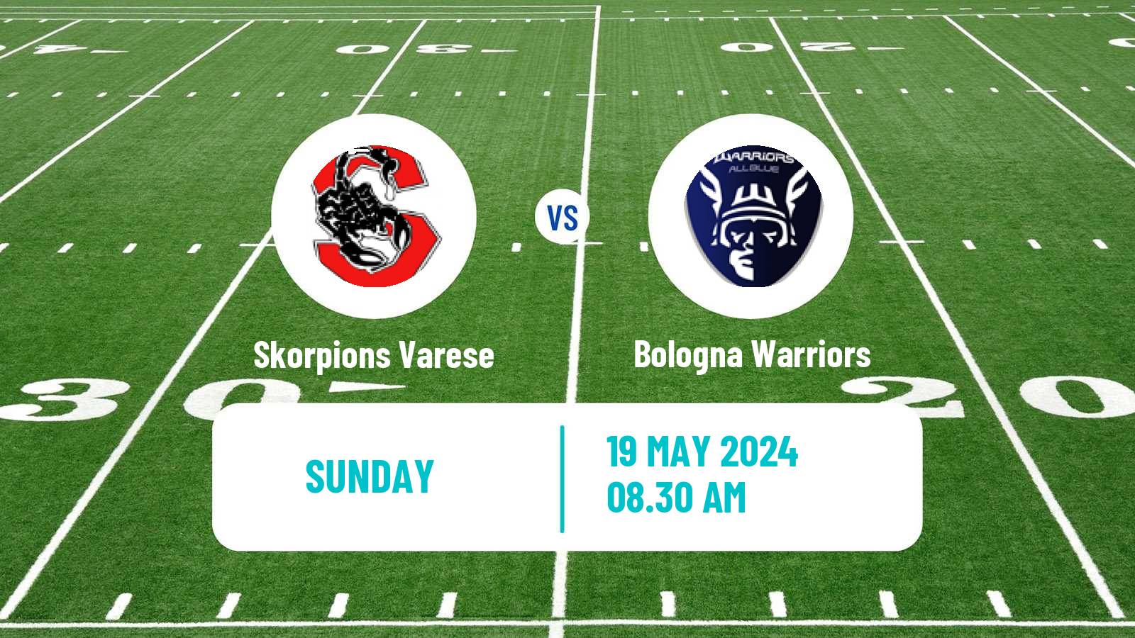 American football Italian IFL Skorpions Varese - Bologna Warriors