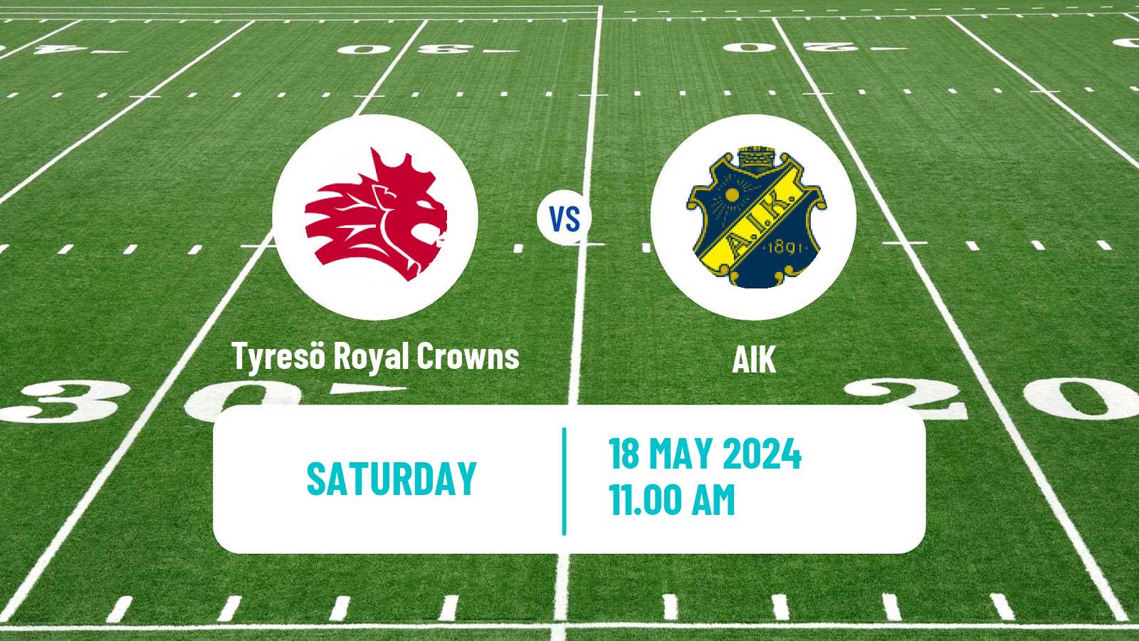 American football Swedish Superserien American Football Tyresö Royal Crowns - AIK