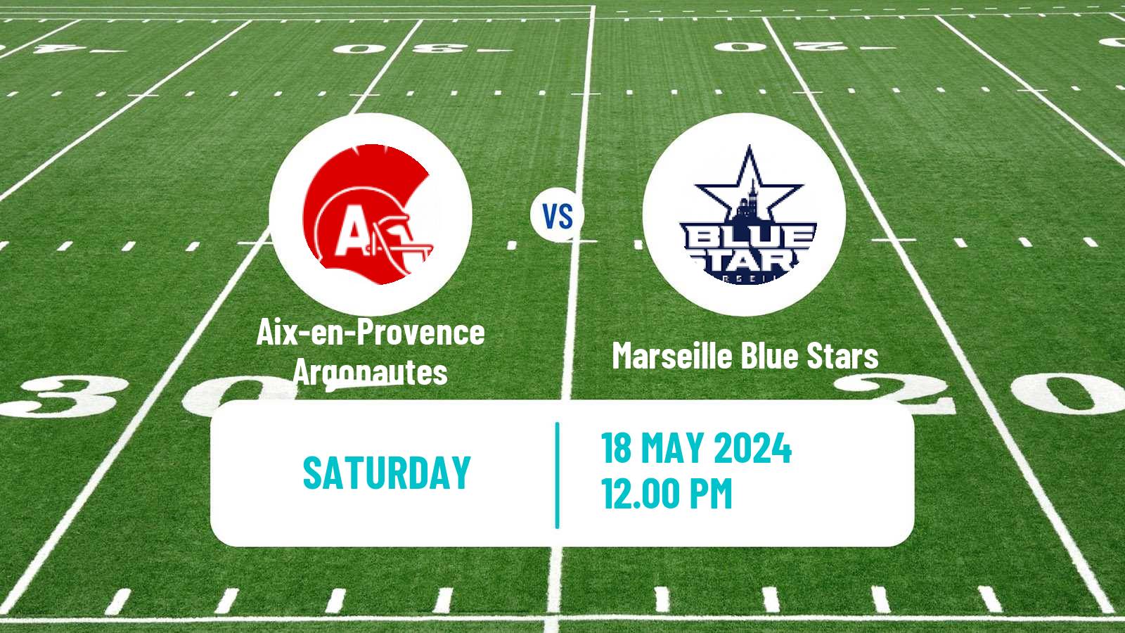 American football French Championnat Elite American Football Aix-en-Provence Argonautes - Marseille Blue Stars