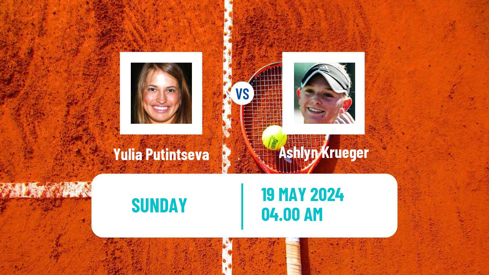Tennis WTA Strasbourg Yulia Putintseva - Ashlyn Krueger