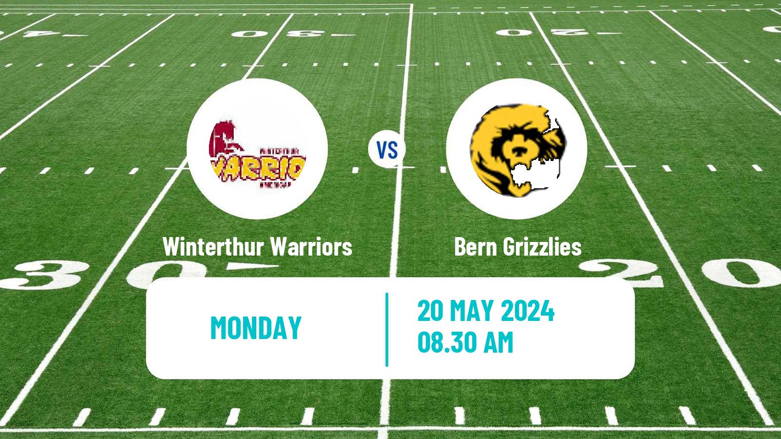 American football Swiss NLA American Football Winterthur Warriors - Bern Grizzlies