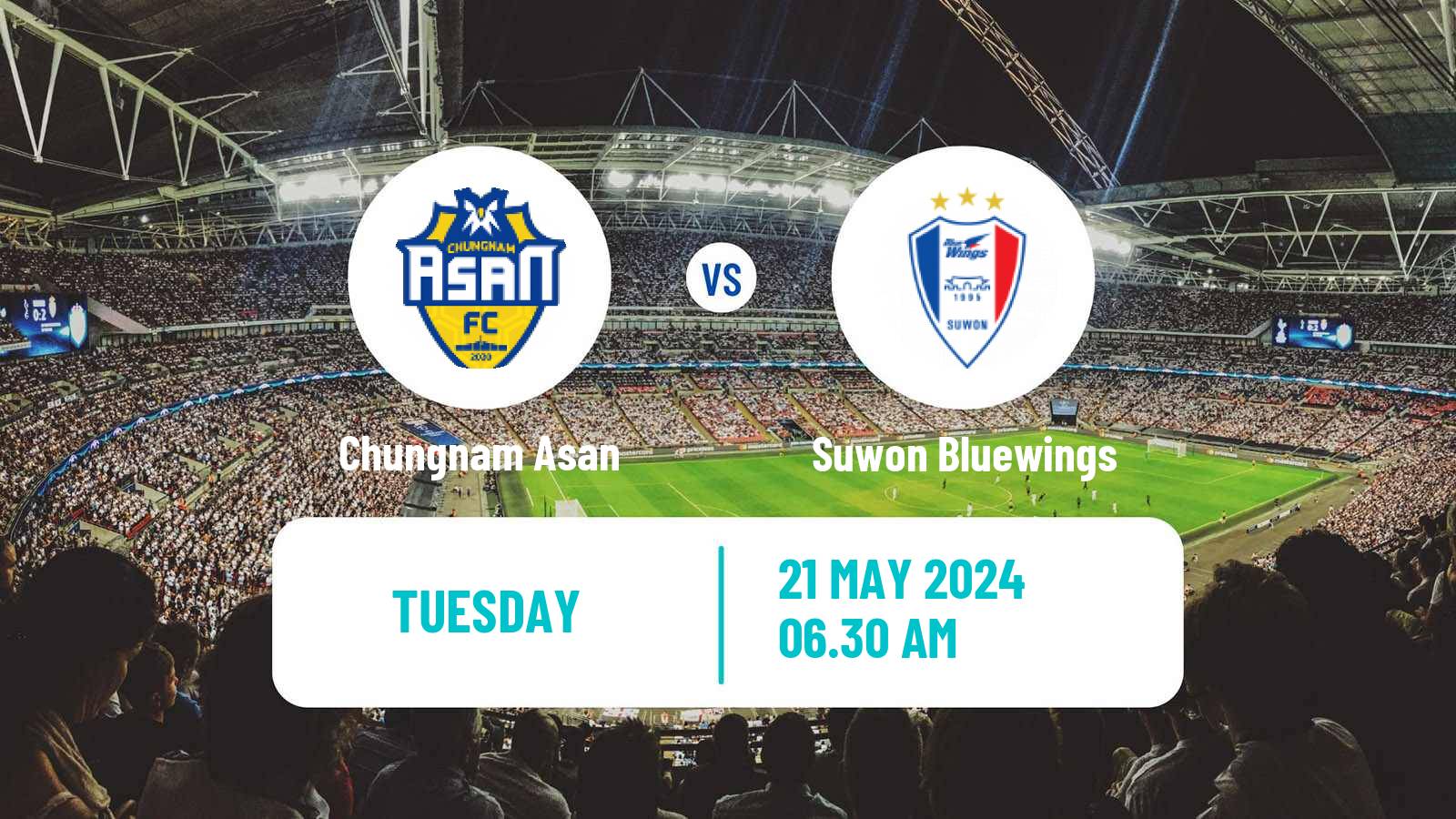 Soccer South Korean K-League 2 Chungnam Asan - Suwon Bluewings