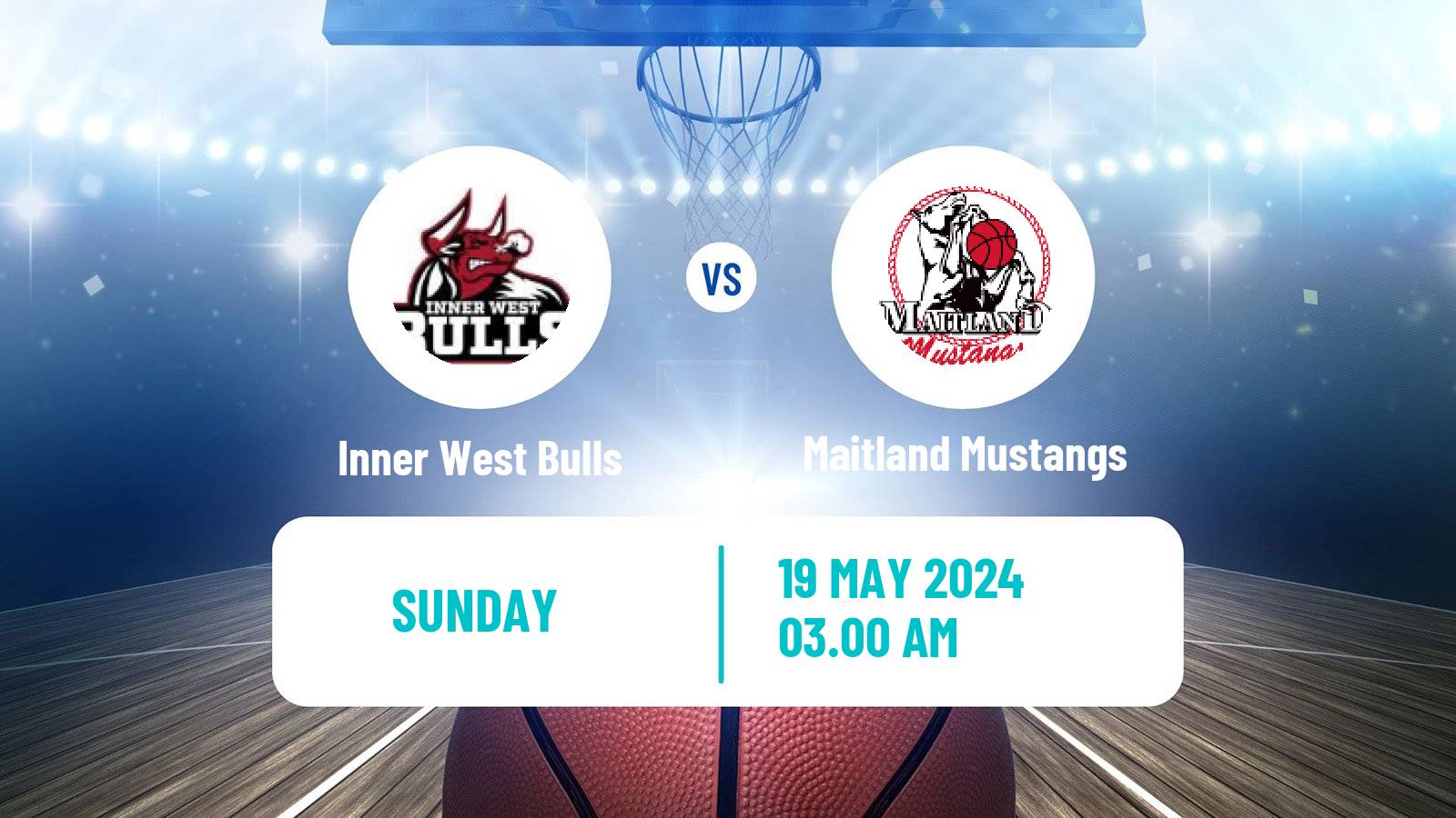 Basketball Australian NBL1 East Inner West Bulls - Maitland Mustangs