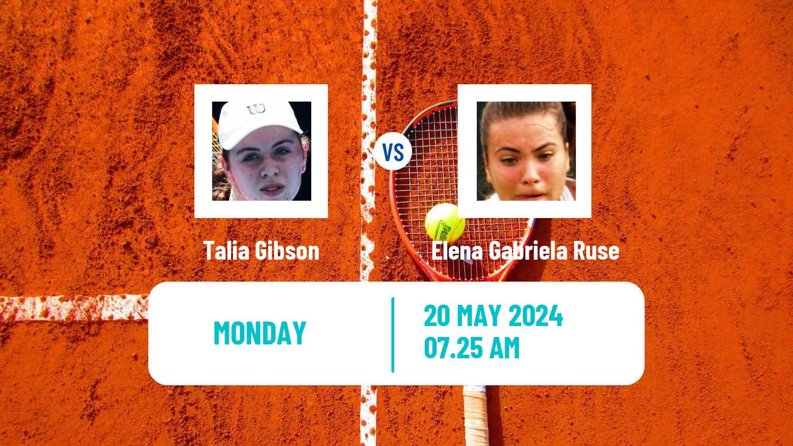 Tennis WTA Roland Garros Talia Gibson - Elena Gabriela Ruse