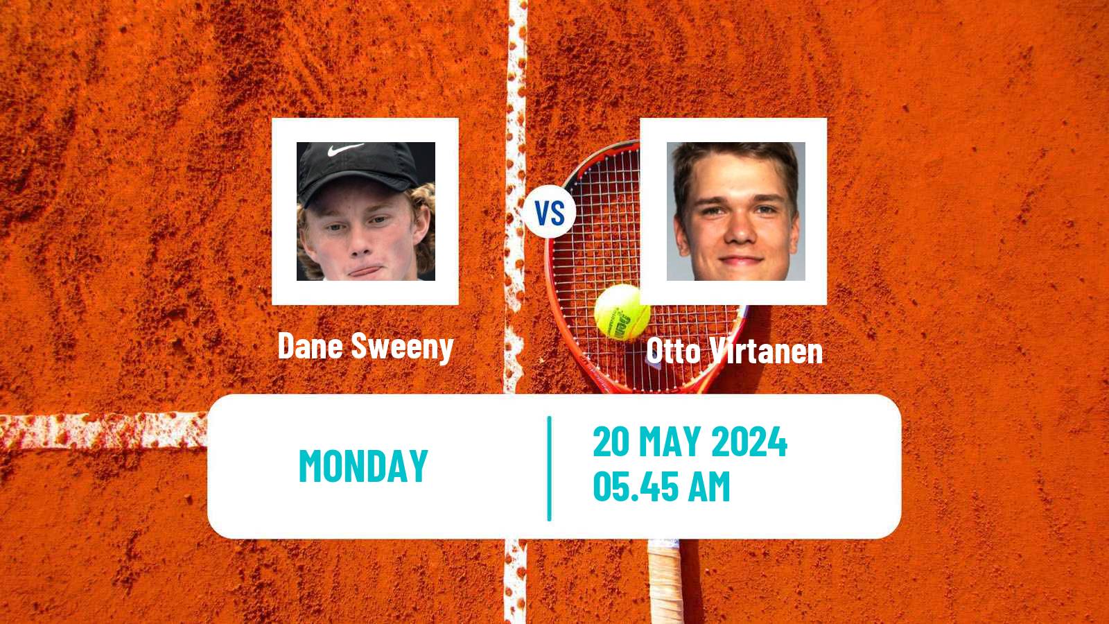 Tennis ATP Roland Garros Dane Sweeny - Otto Virtanen