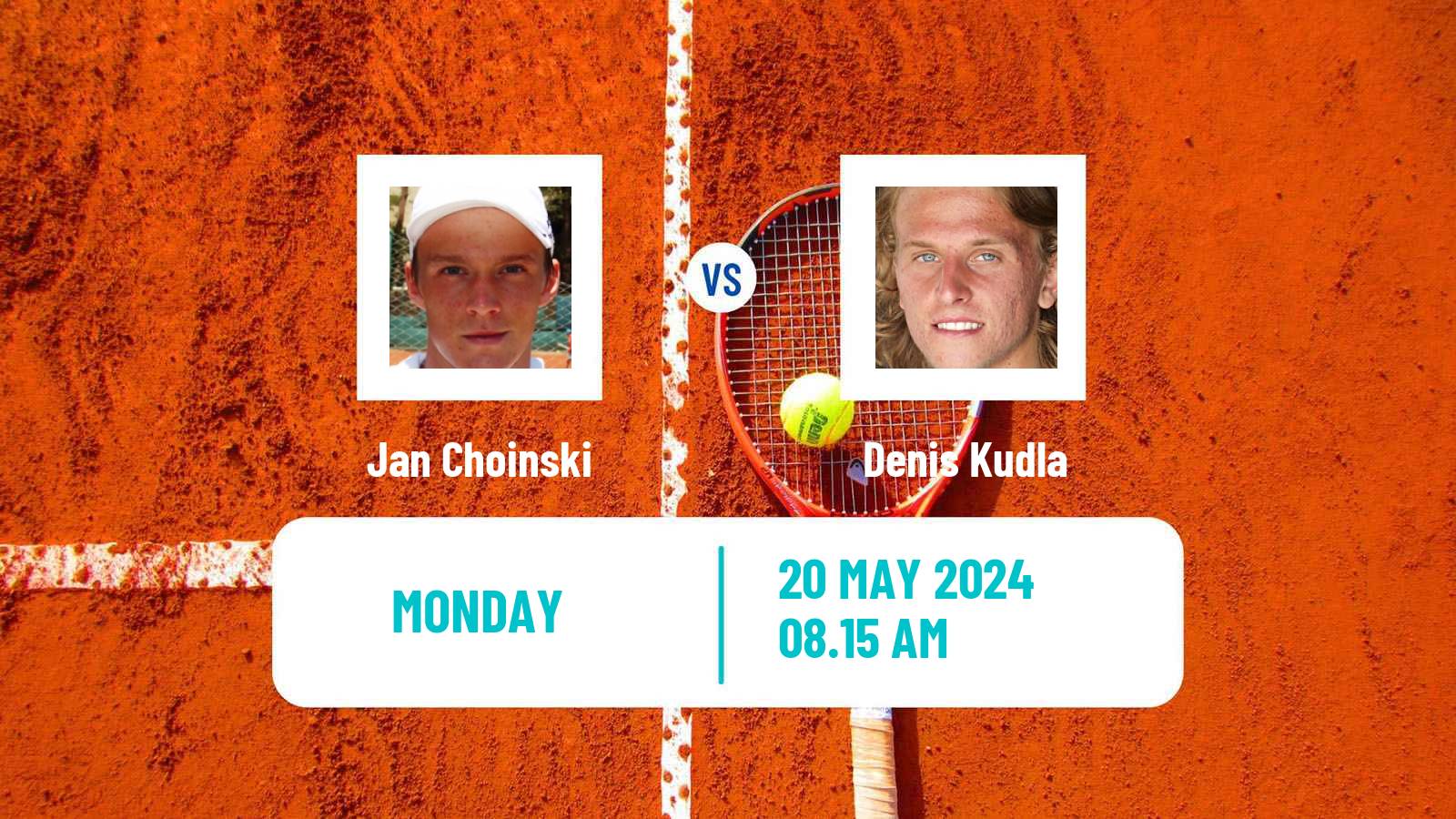 Tennis ATP Roland Garros Jan Choinski - Denis Kudla