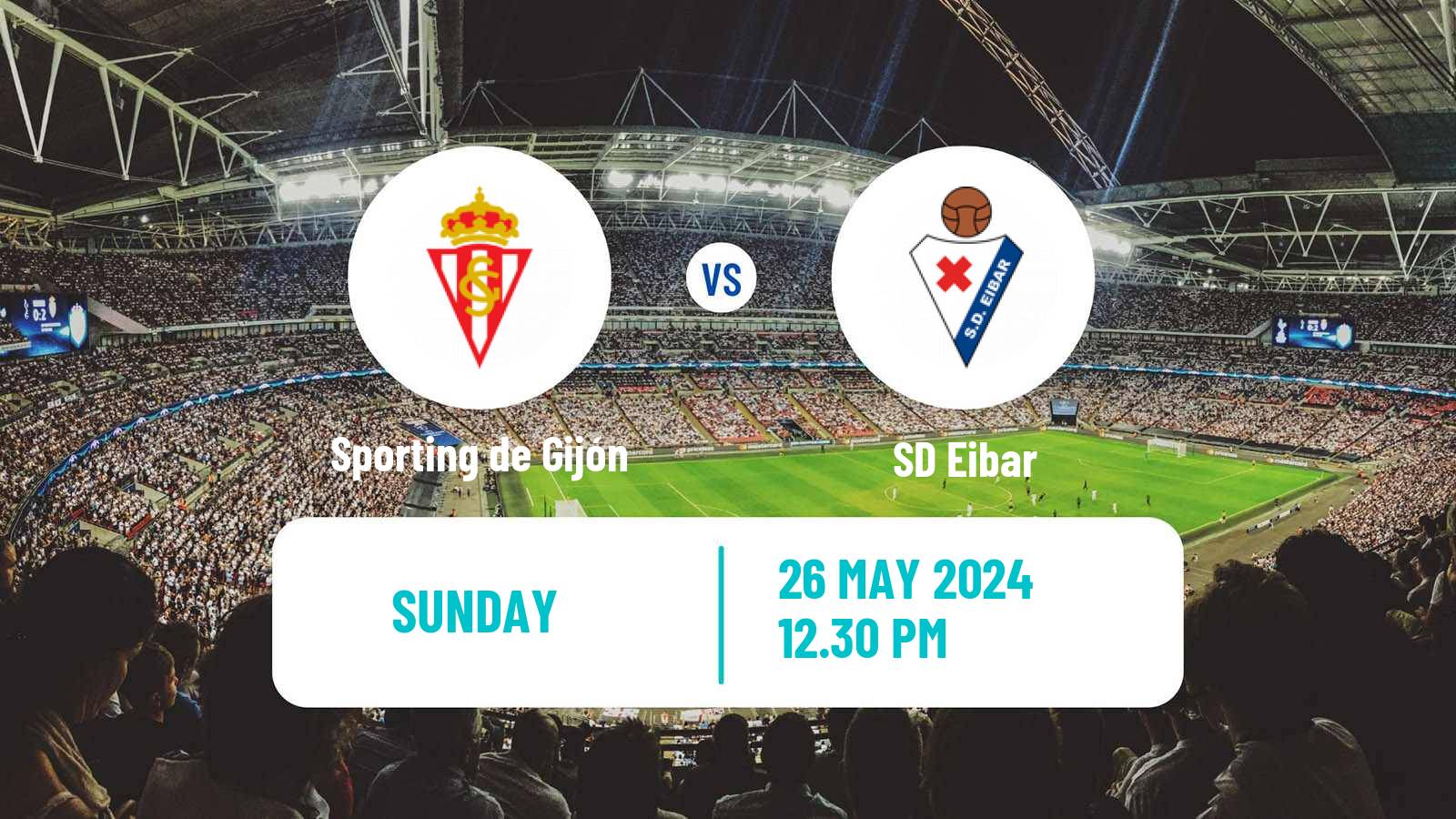 Soccer Spanish LaLiga2 Sporting de Gijón - Eibar