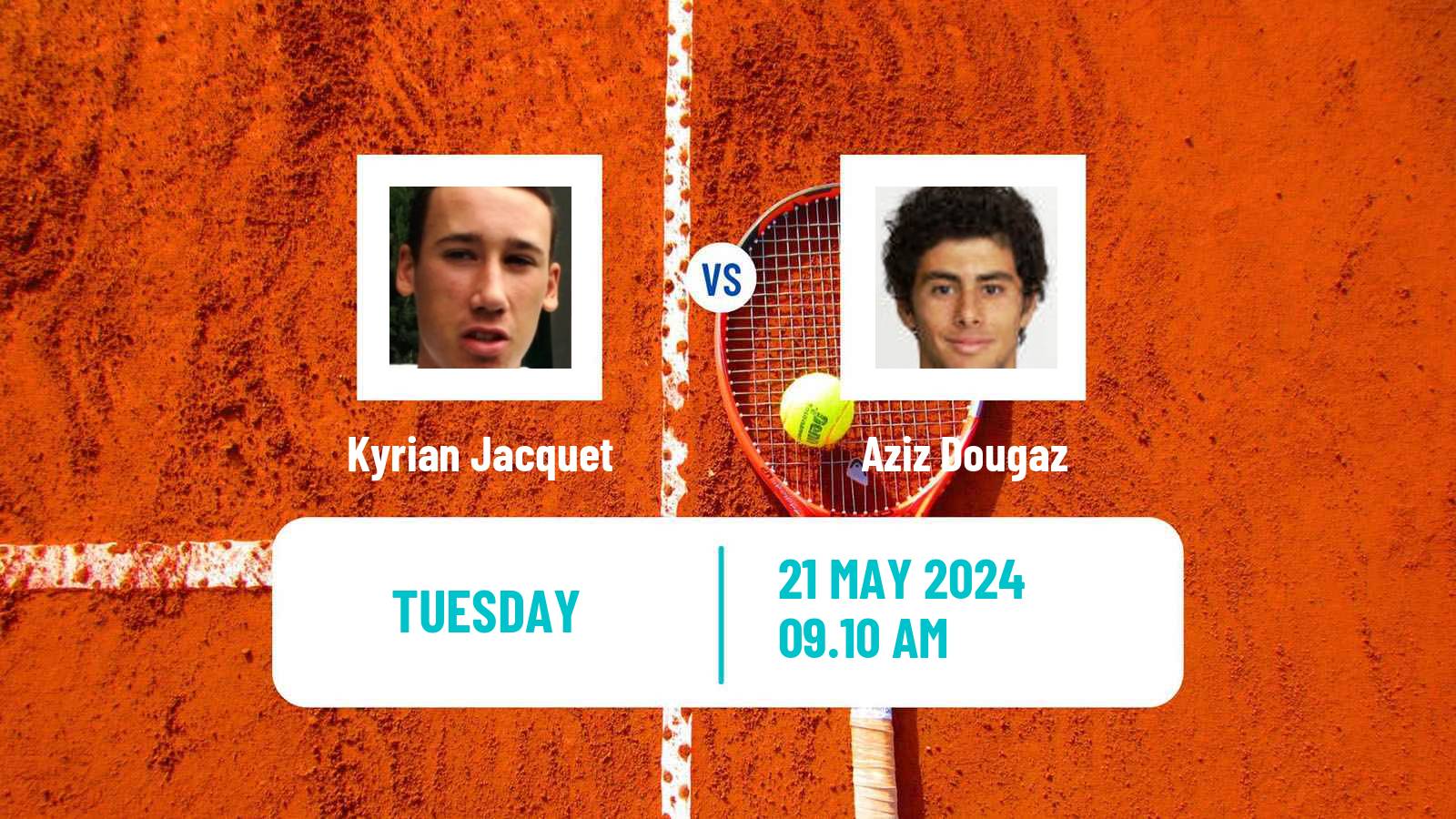 Tennis ATP Roland Garros Kyrian Jacquet - Aziz Dougaz