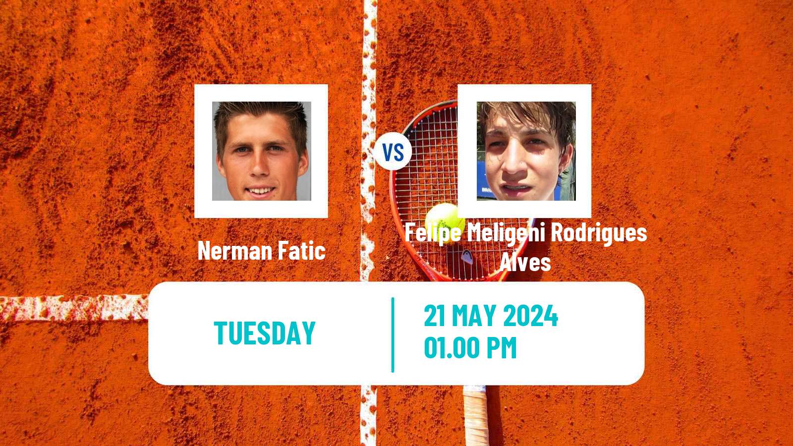 Tennis ATP Roland Garros Nerman Fatic - Felipe Meligeni Rodrigues Alves