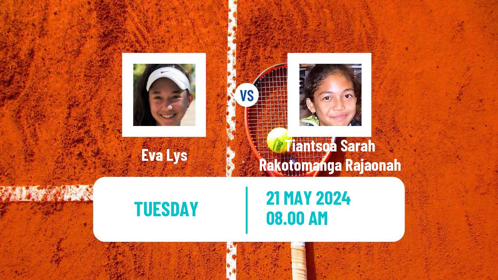 Tennis WTA Roland Garros Eva Lys - Tiantsoa Sarah Rakotomanga Rajaonah