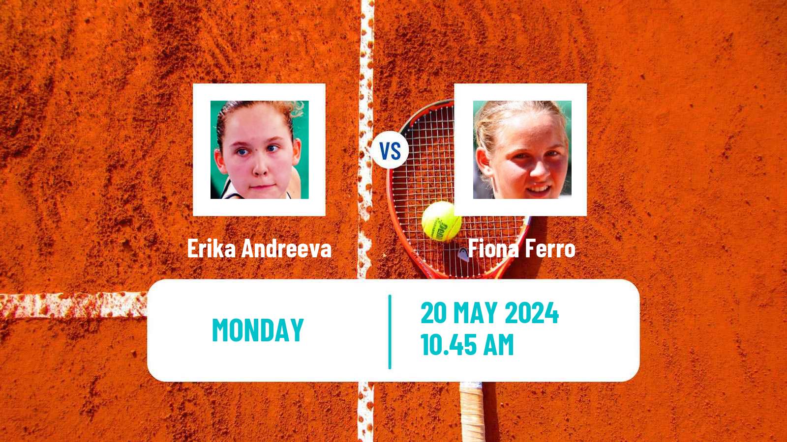 Tennis WTA Strasbourg Erika Andreeva - Fiona Ferro