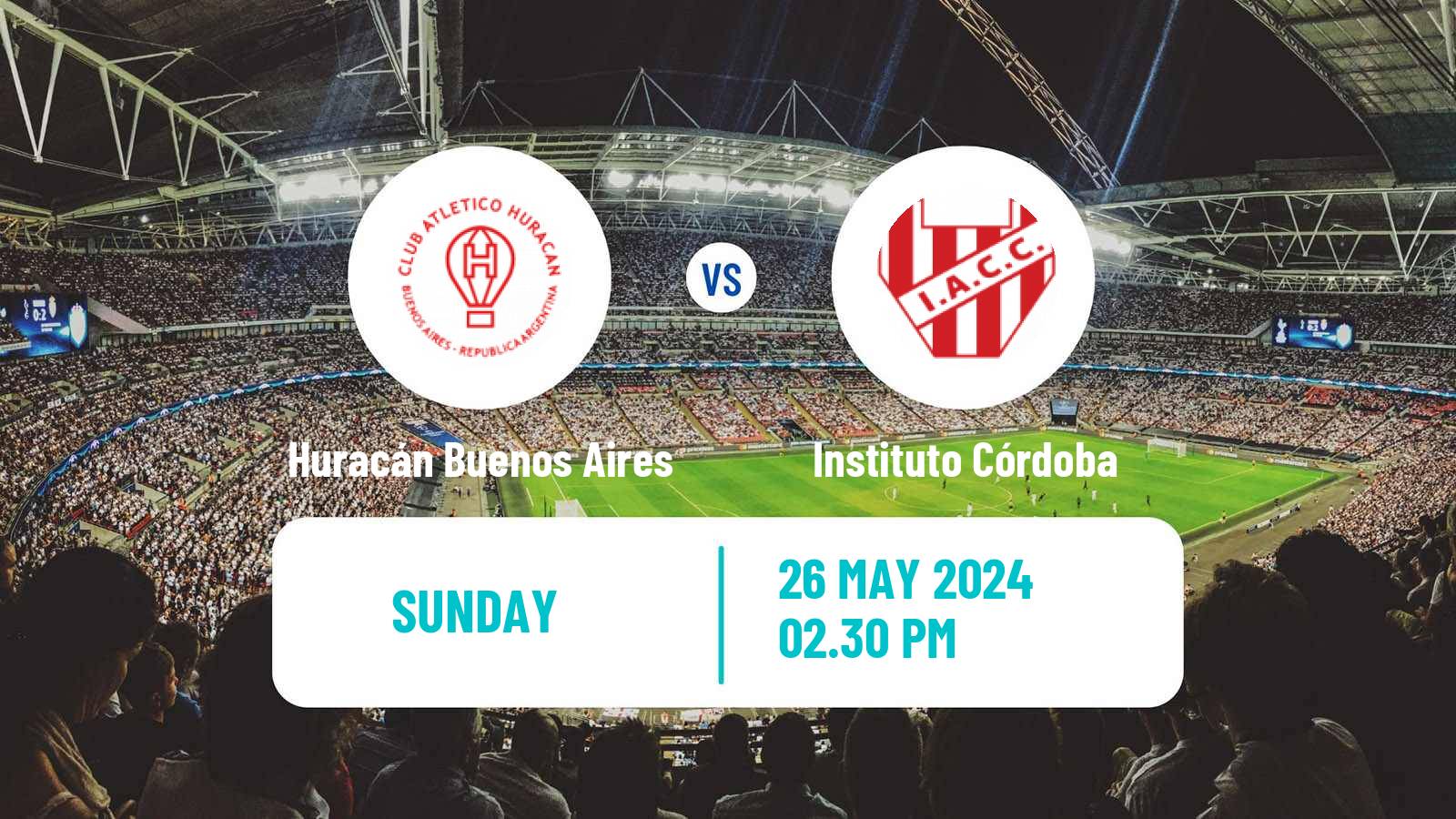 Soccer Argentinian Liga Profesional Huracán Buenos Aires - Instituto Córdoba