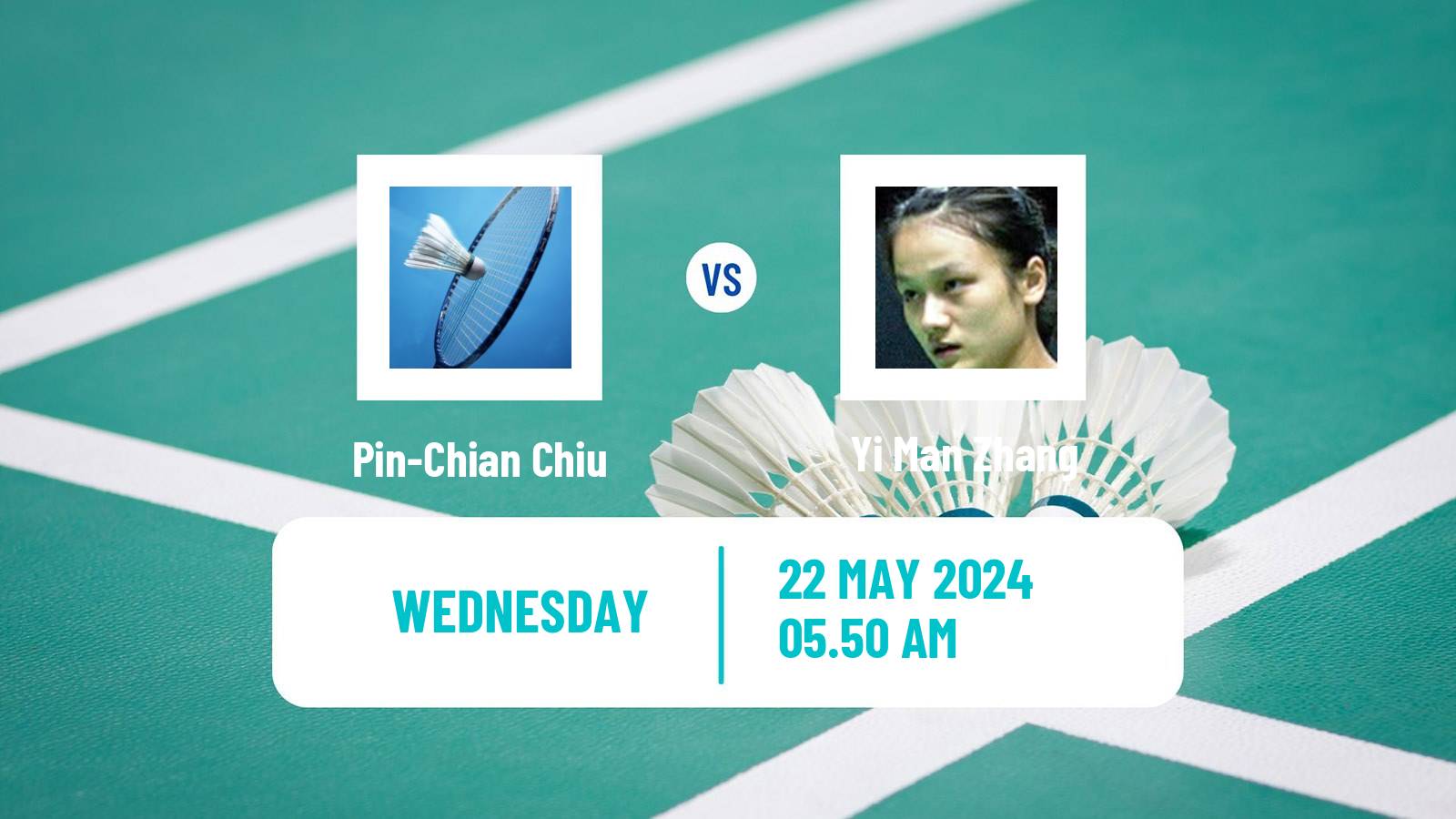 Badminton BWF World Tour Malaysia Masters Women Pin-Chian Chiu - Yi Man Zhang