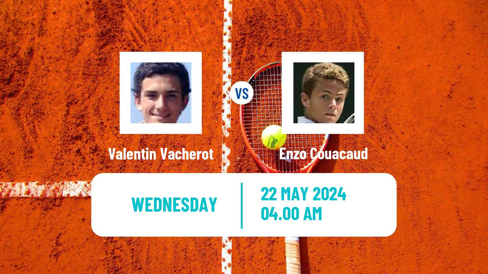 Tennis ATP Roland Garros Valentin Vacherot - Enzo Couacaud