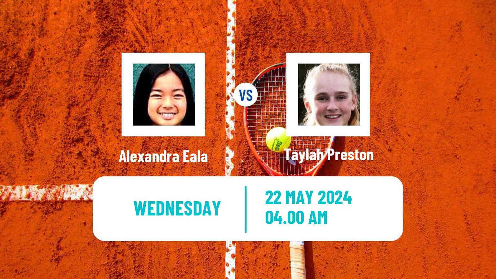Tennis WTA Roland Garros Alexandra Eala - Taylah Preston