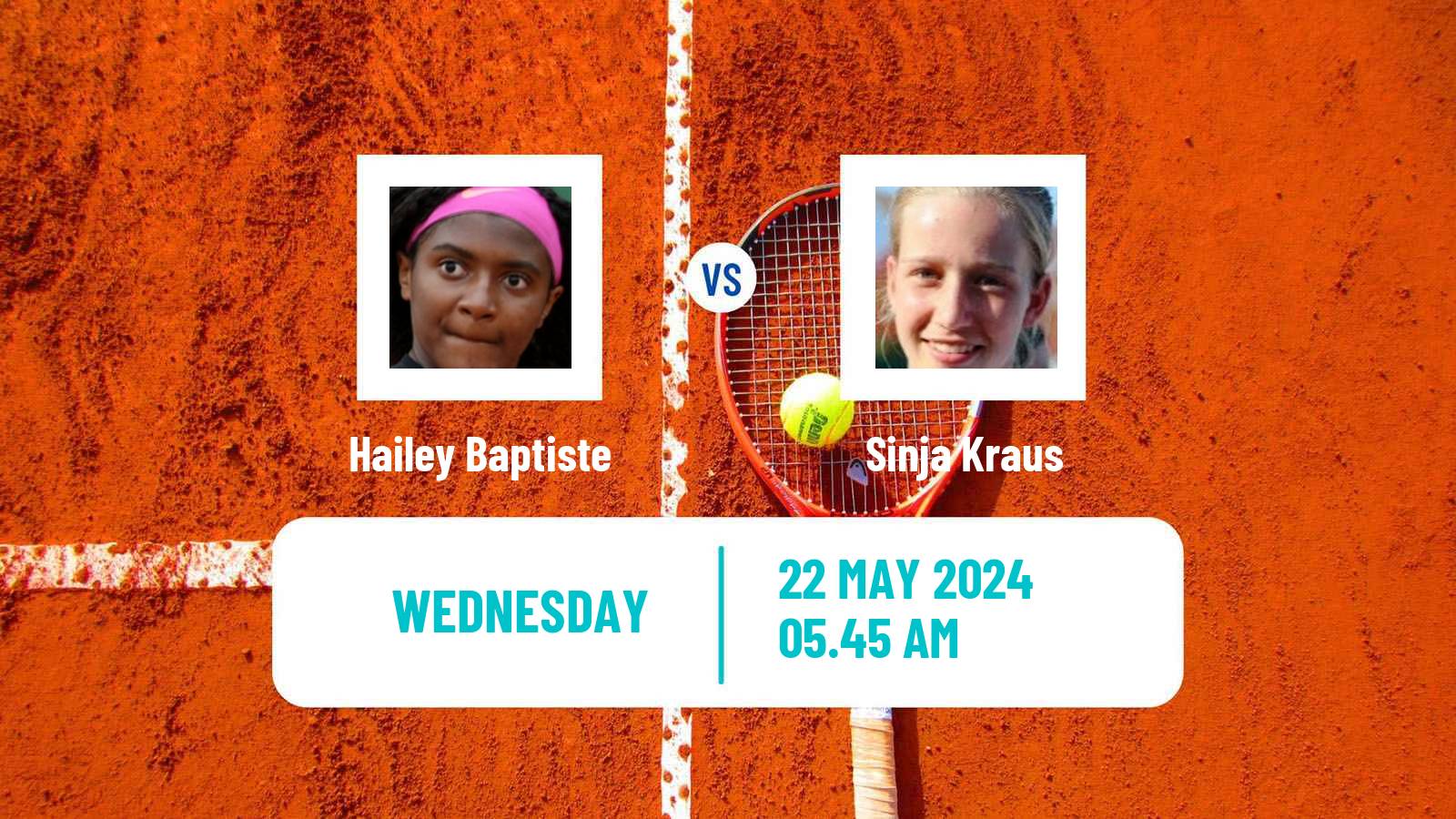 Tennis WTA Roland Garros Hailey Baptiste - Sinja Kraus