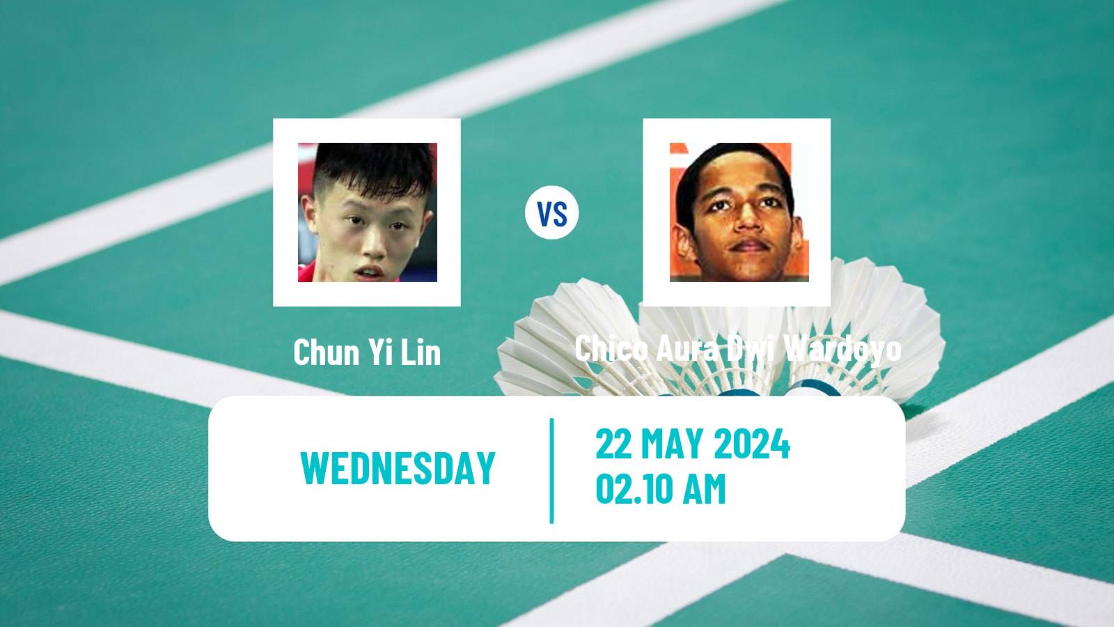 Badminton BWF World Tour Malaysia Masters Men Chun Yi Lin - Chico Aura Dwi Wardoyo