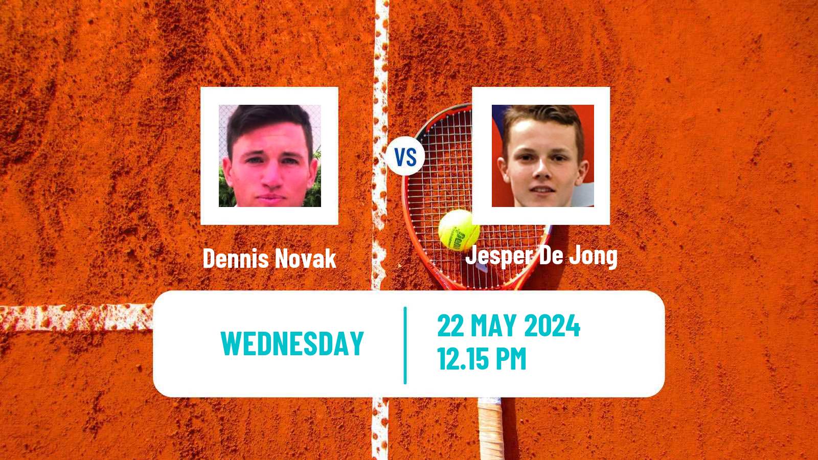Tennis ATP Roland Garros Dennis Novak - Jesper De Jong